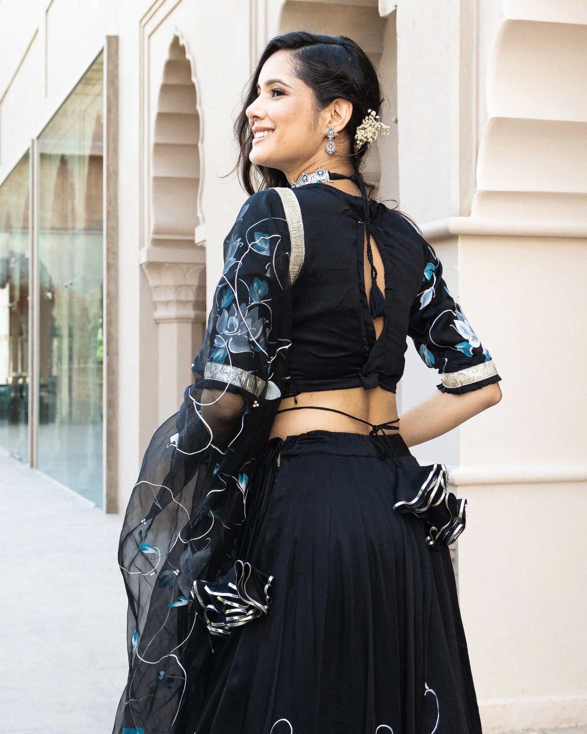 Meski Handpainted Lehenga Set My Store