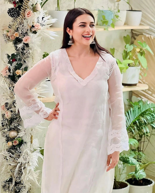 Sophia Organza Straight Kurta Set My Store