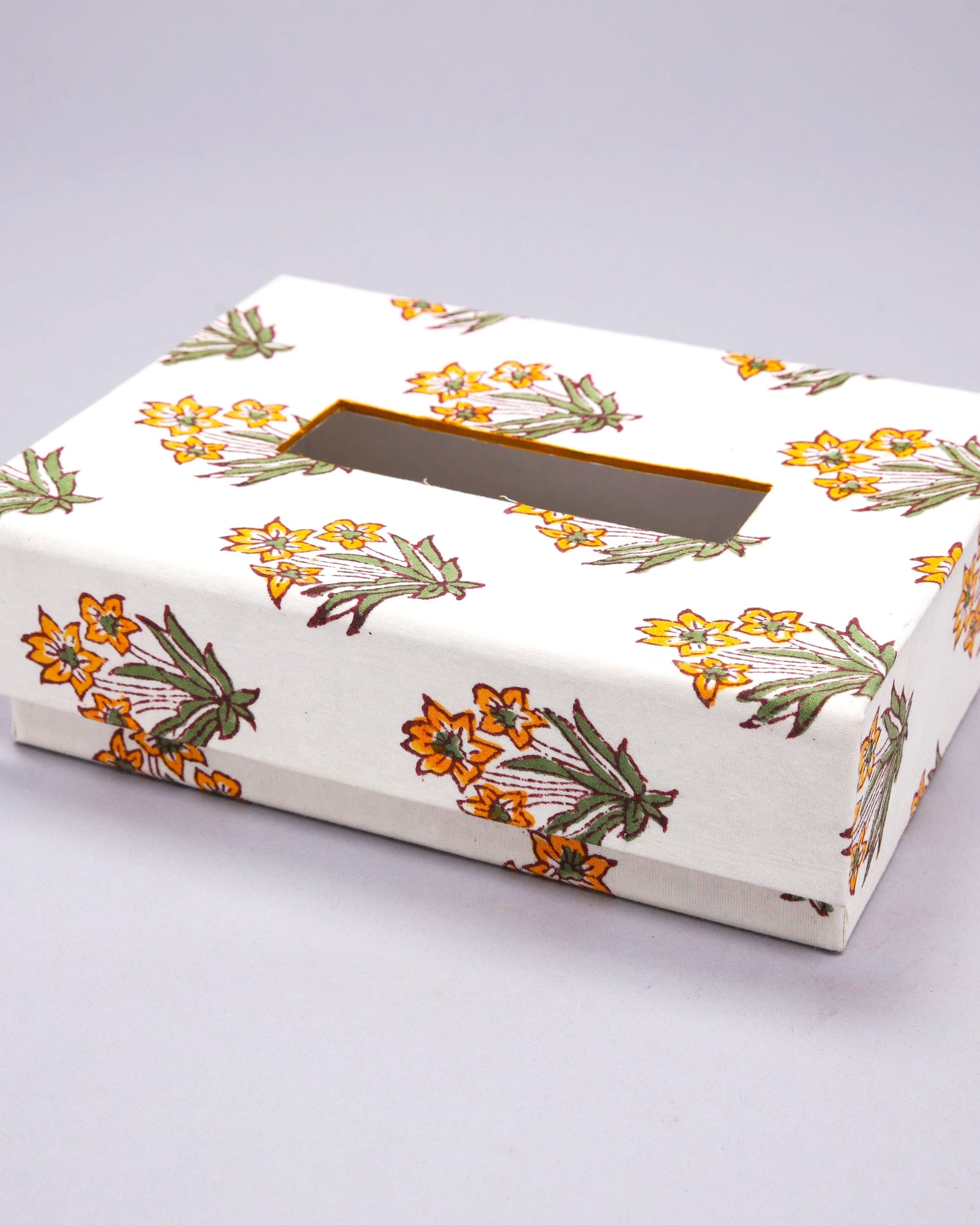 Day Lily Handblock Tissue Box My Store
