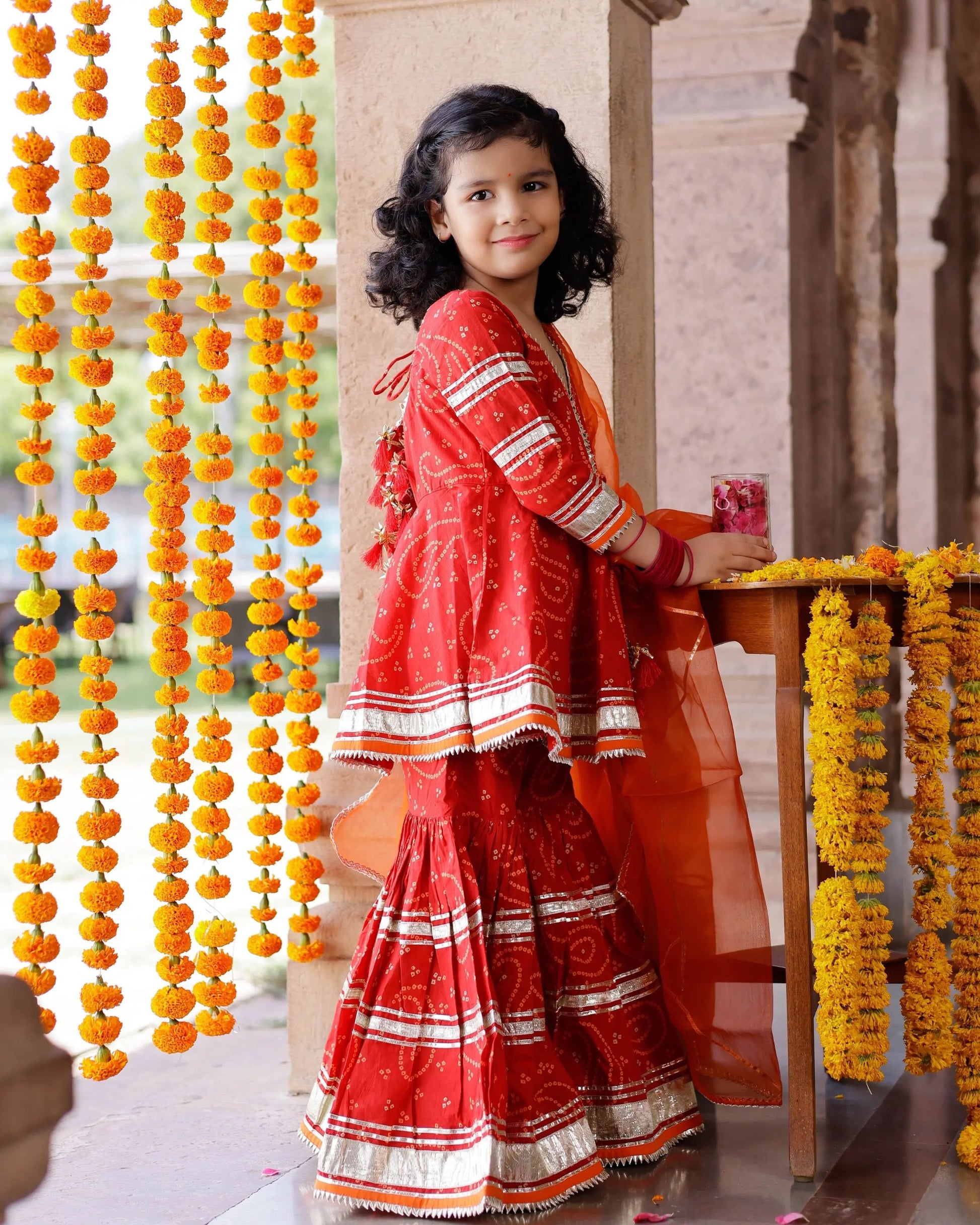 Cari Cotton Bandhej Sharara Set My Store