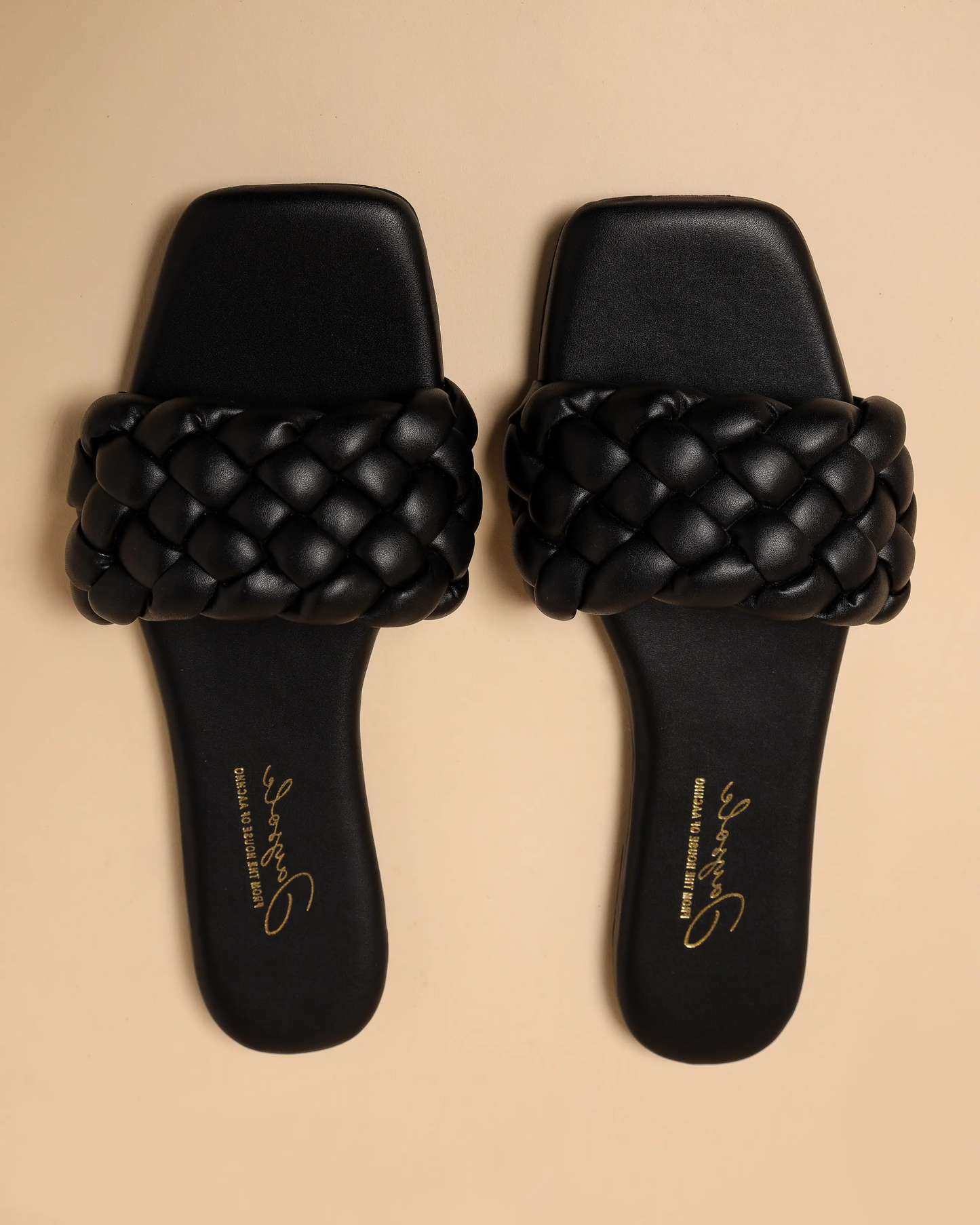 Mallard Black Braided Slides My Store