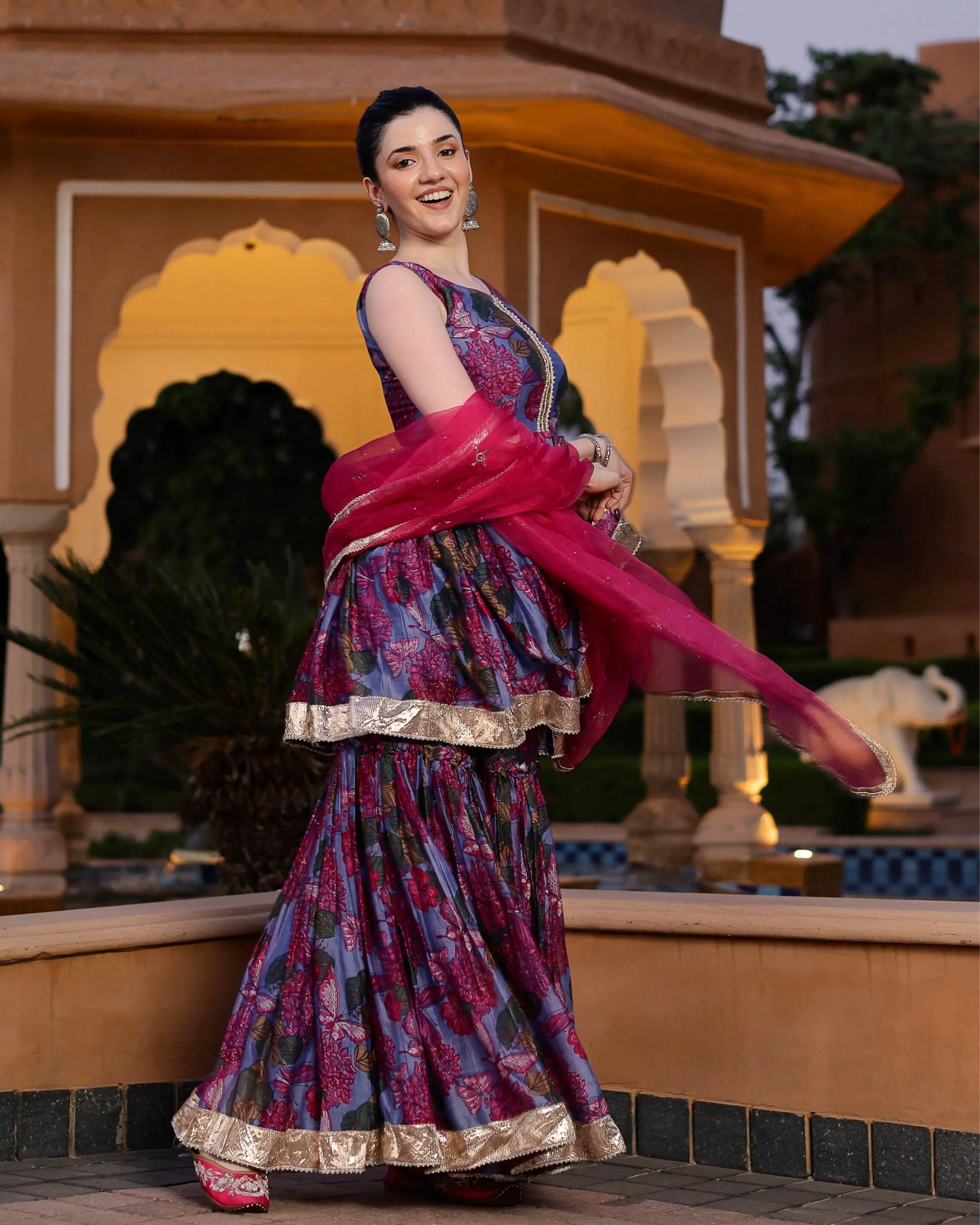 Srini Chanderi Sharara Set My Store