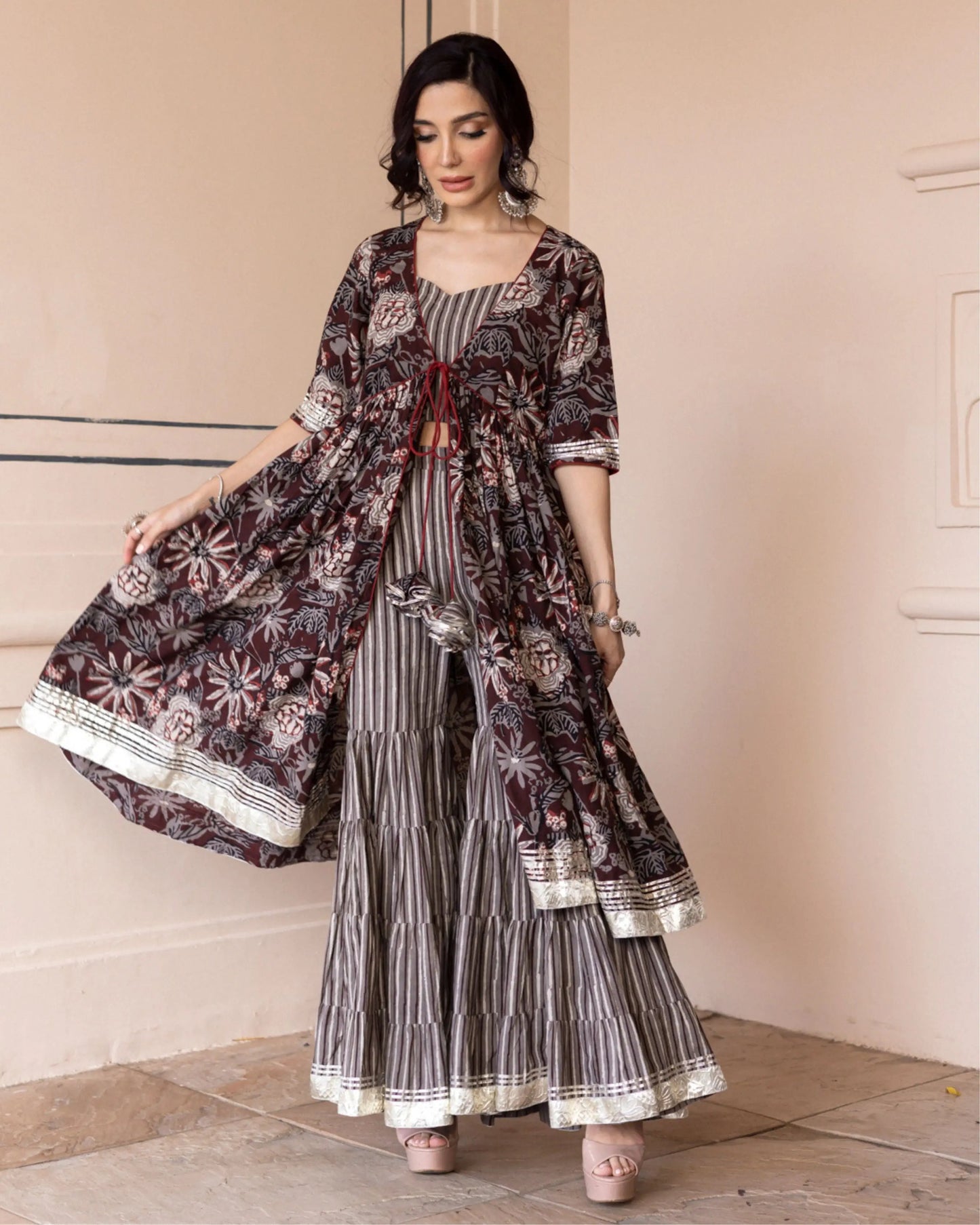 Talao Handblock Gotapatti Sharara Set My Store