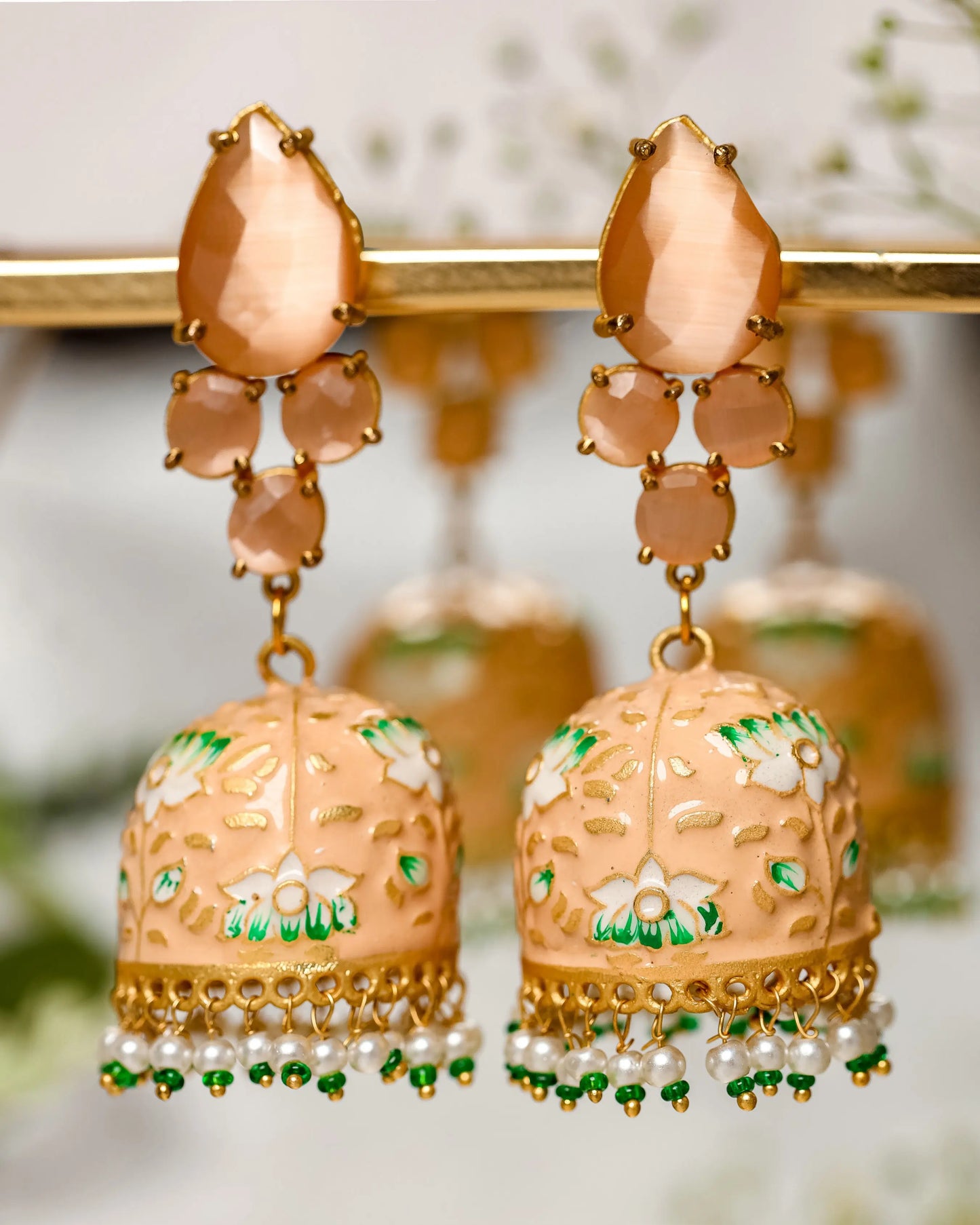 Tinge Flower Handcrafted Brass Earrings My Store