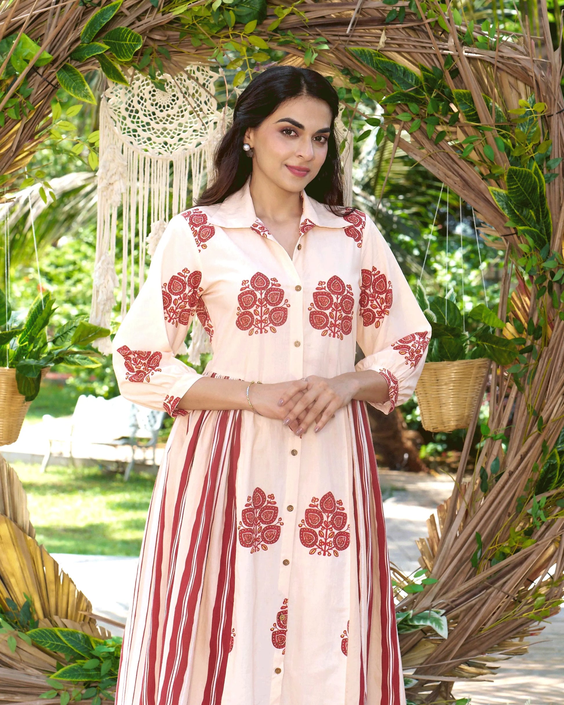 Noor Cream Printed Cotton Coord Set My Store