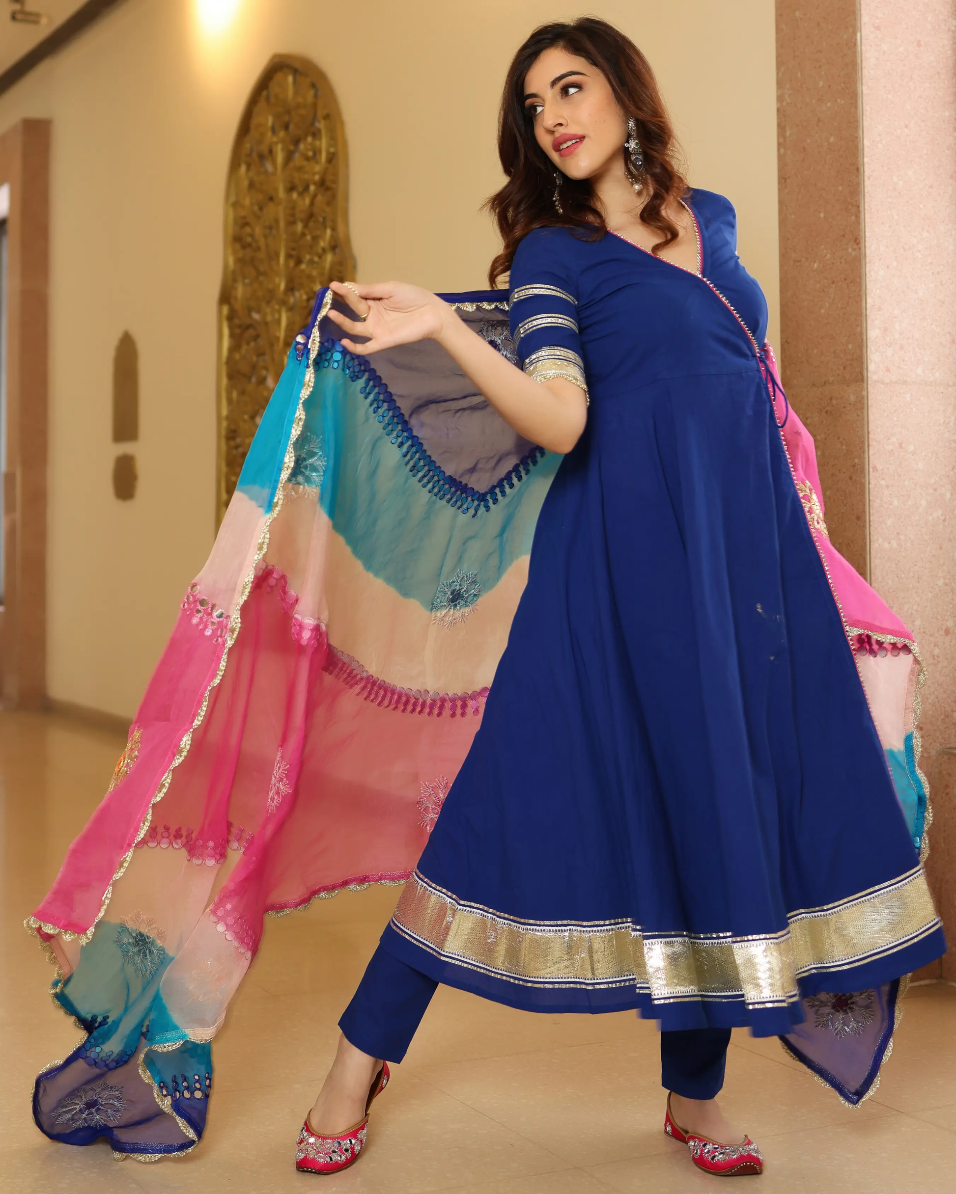 True Navy Gotapatti Anarkali Set My Store