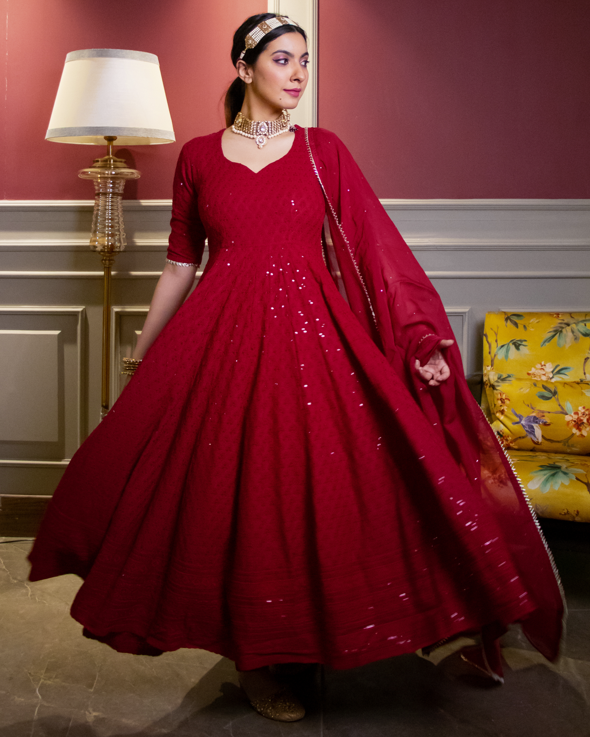 Kaina Embroidered Anarkali Set Quick Cart