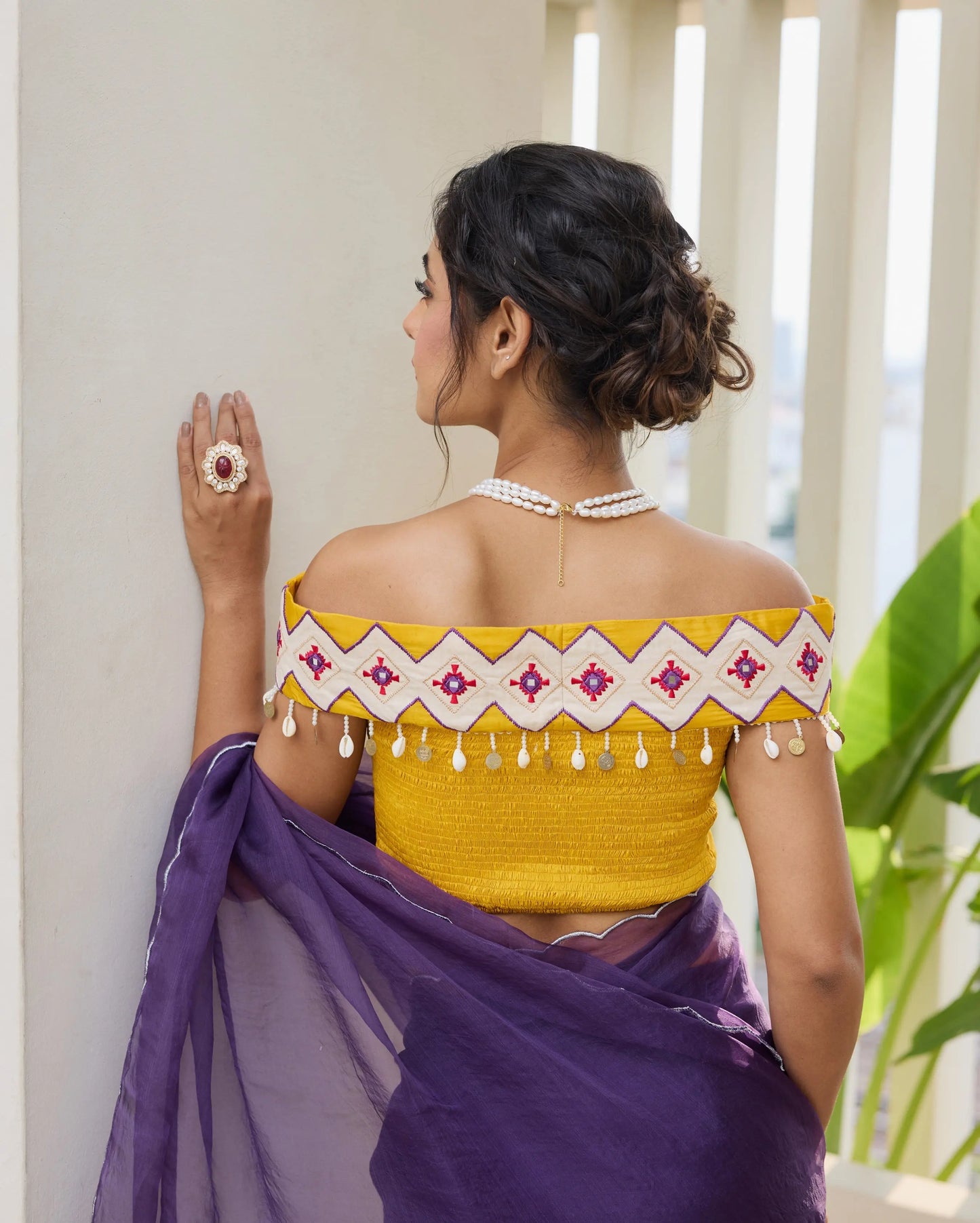 Gypsy Wave Mustard Silk Embroidered Blouse My Store