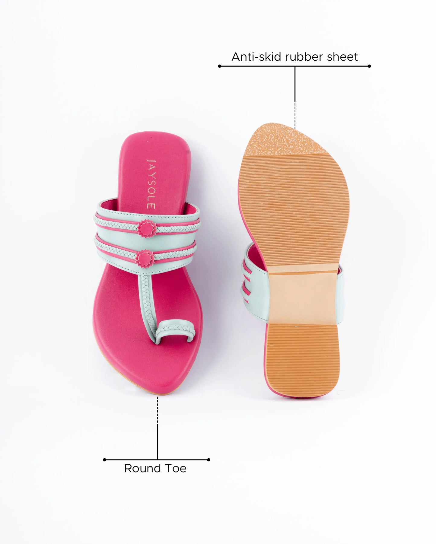 Mountbatten pink Kolha Flats My Store