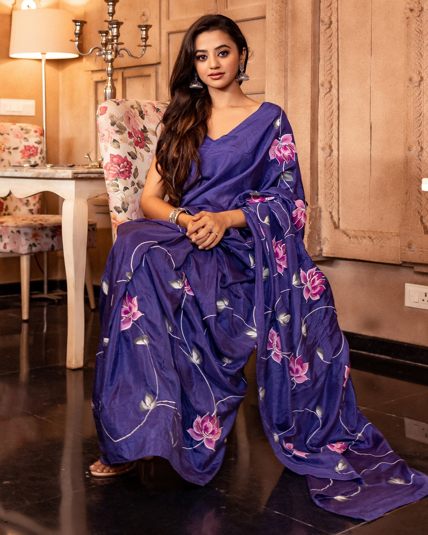 Sarang Handpainted Silk Saree My Store