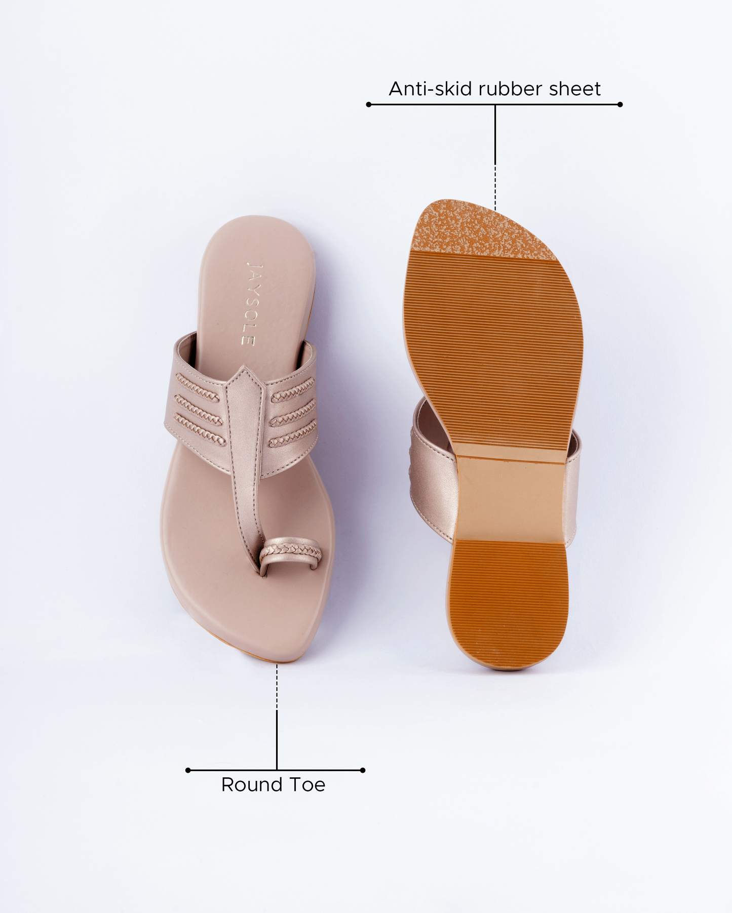 Rosy Pink Kolha Flats My Store