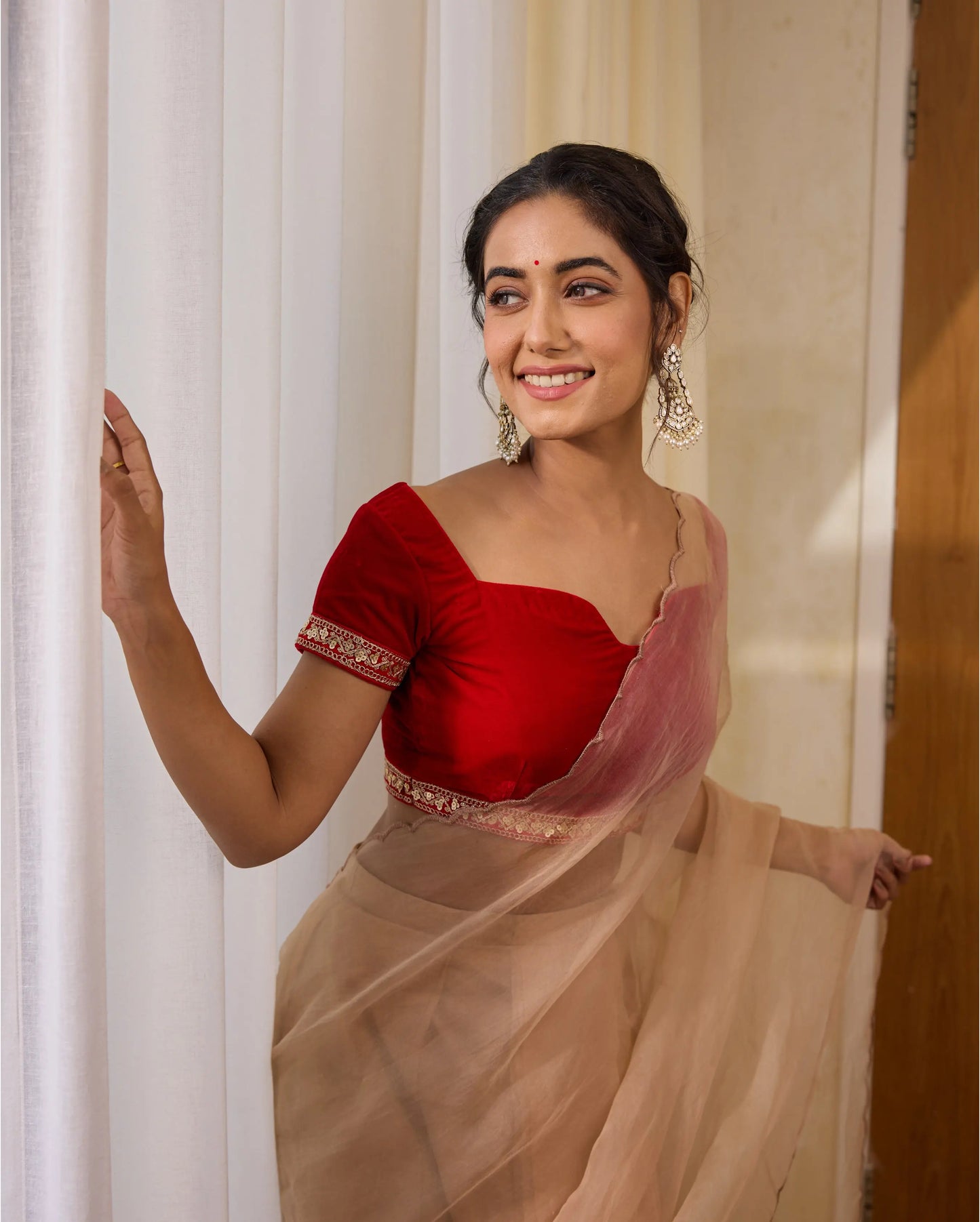 Rose Red Velvet Blouse My Store