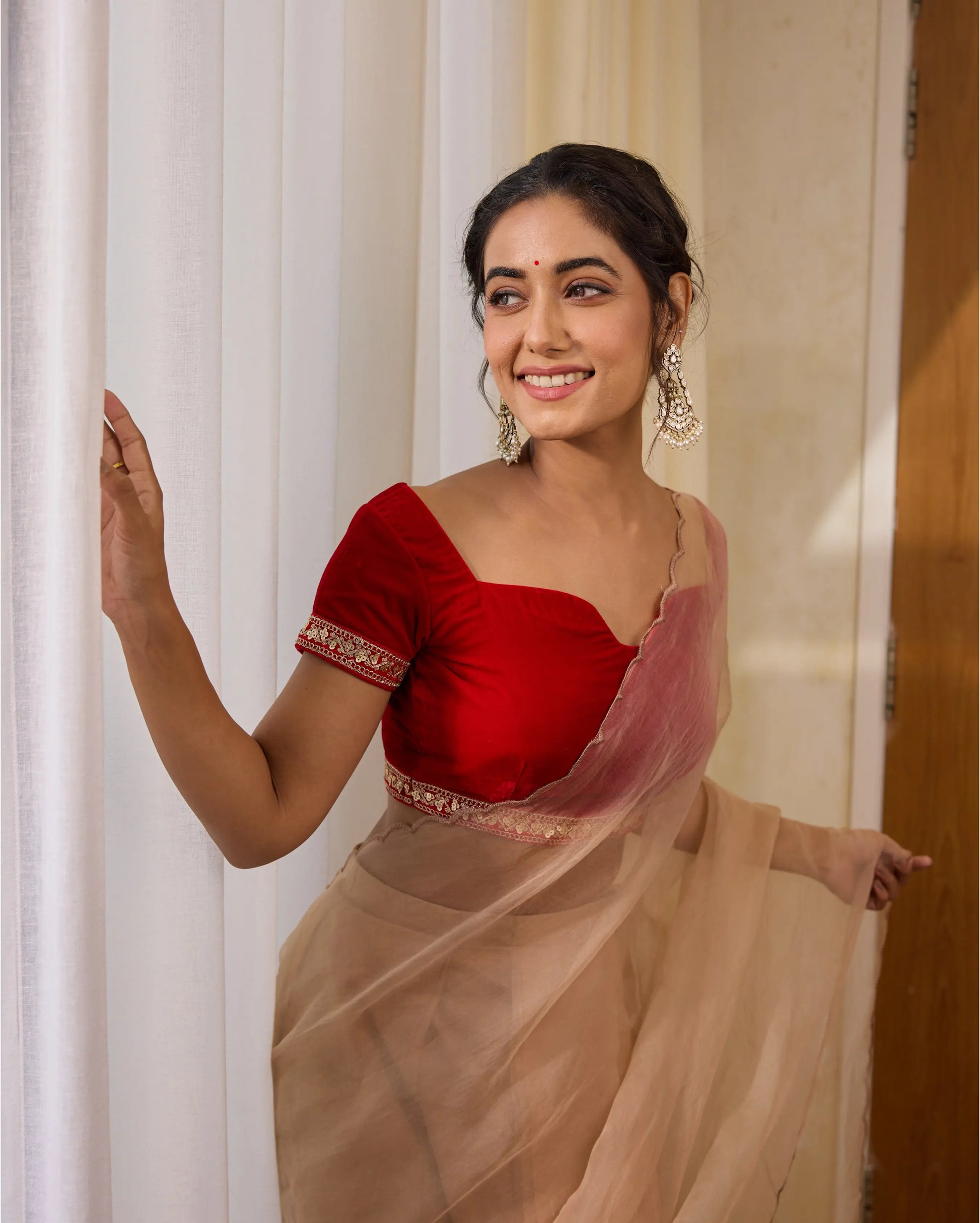 Rose Red Velvet Blouse My Store