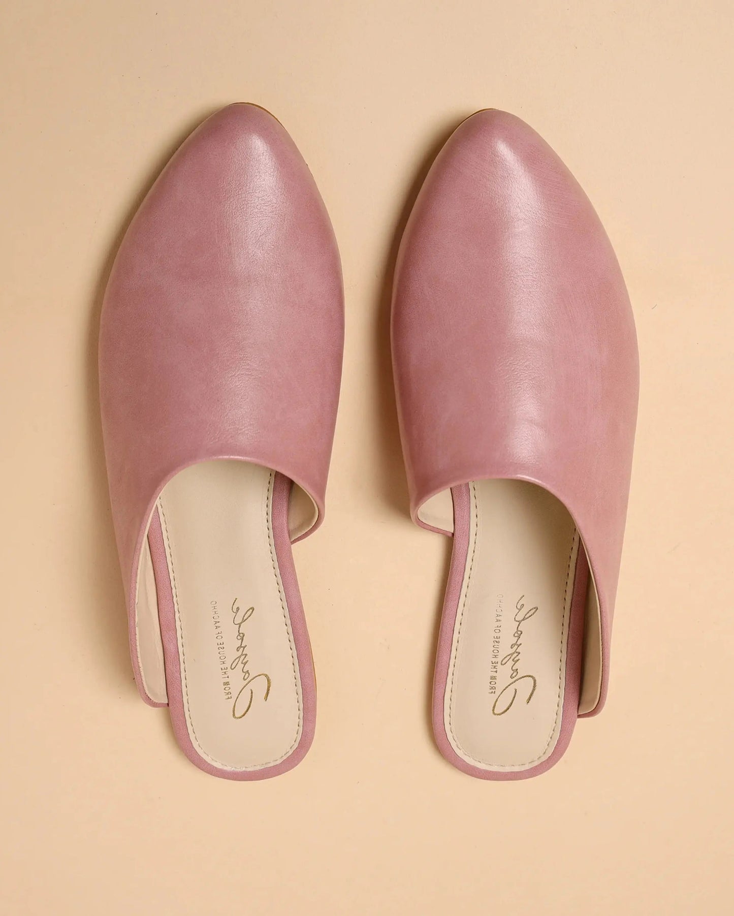 Cradle Pink Leather Mules My Store