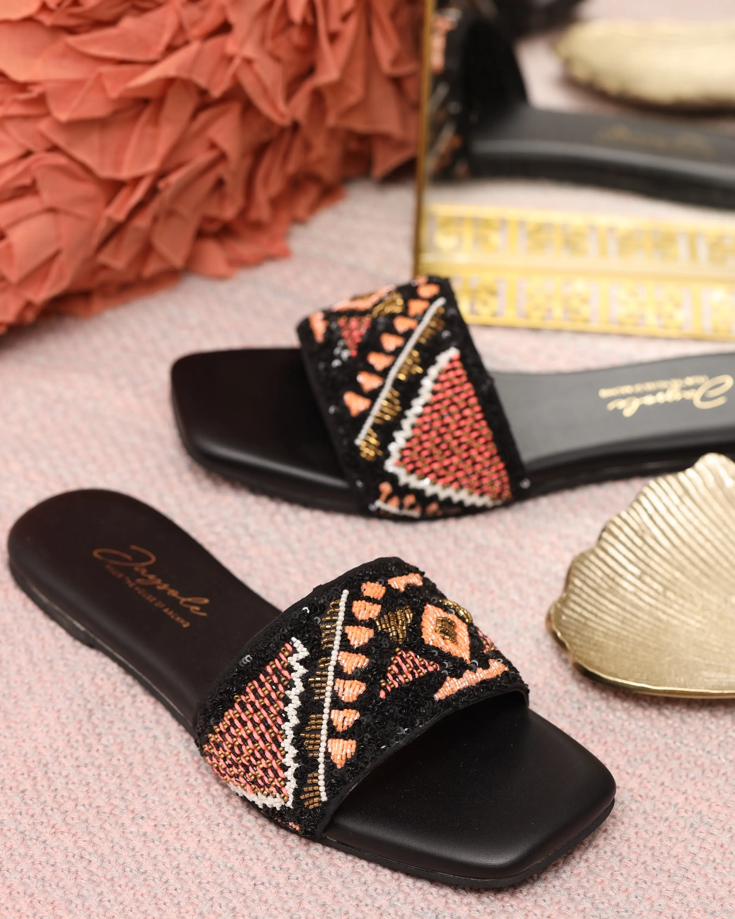 Black Beetle Handcrafted Flats My Store