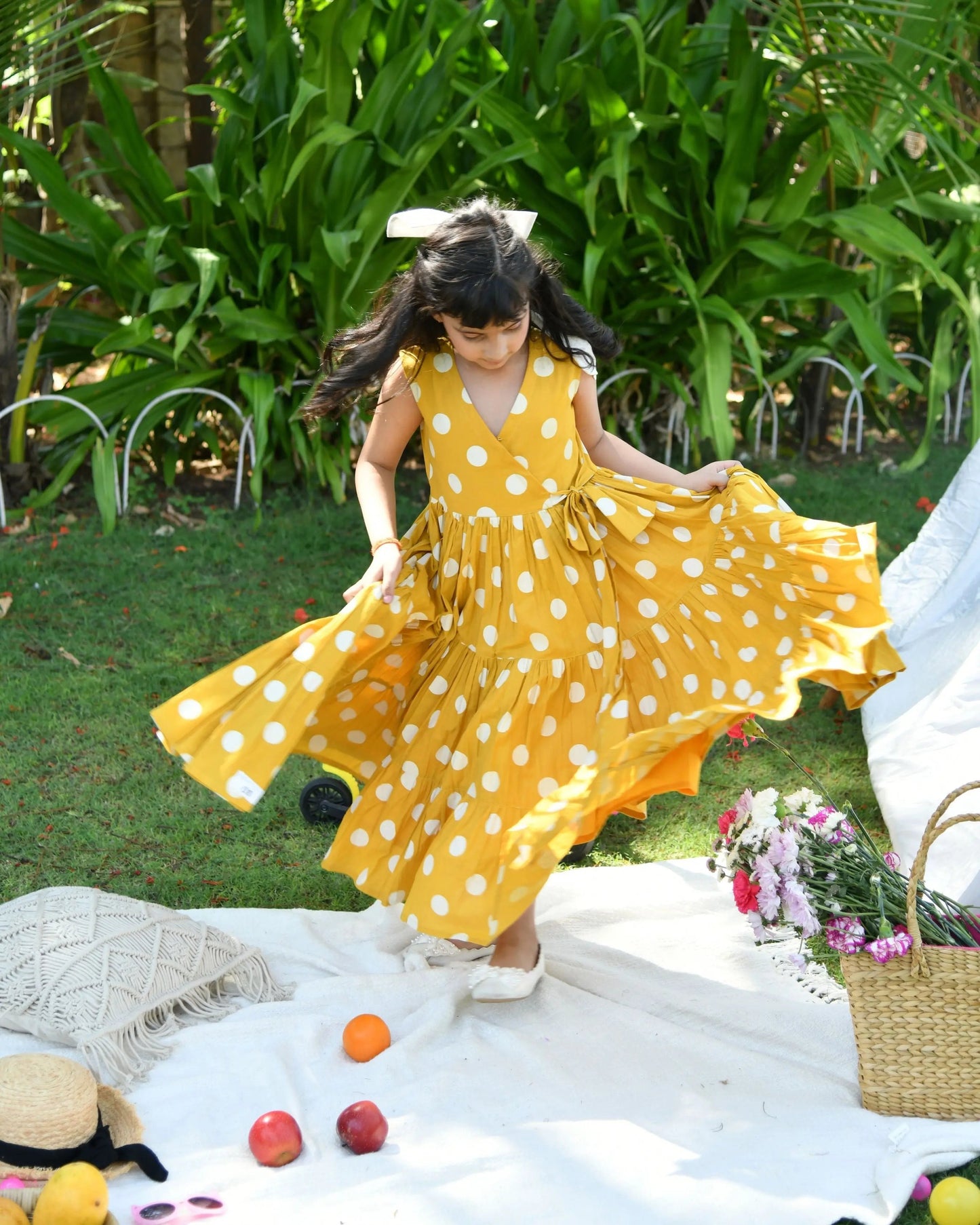 Buttercup Tier Polka Cotton Dress My Store
