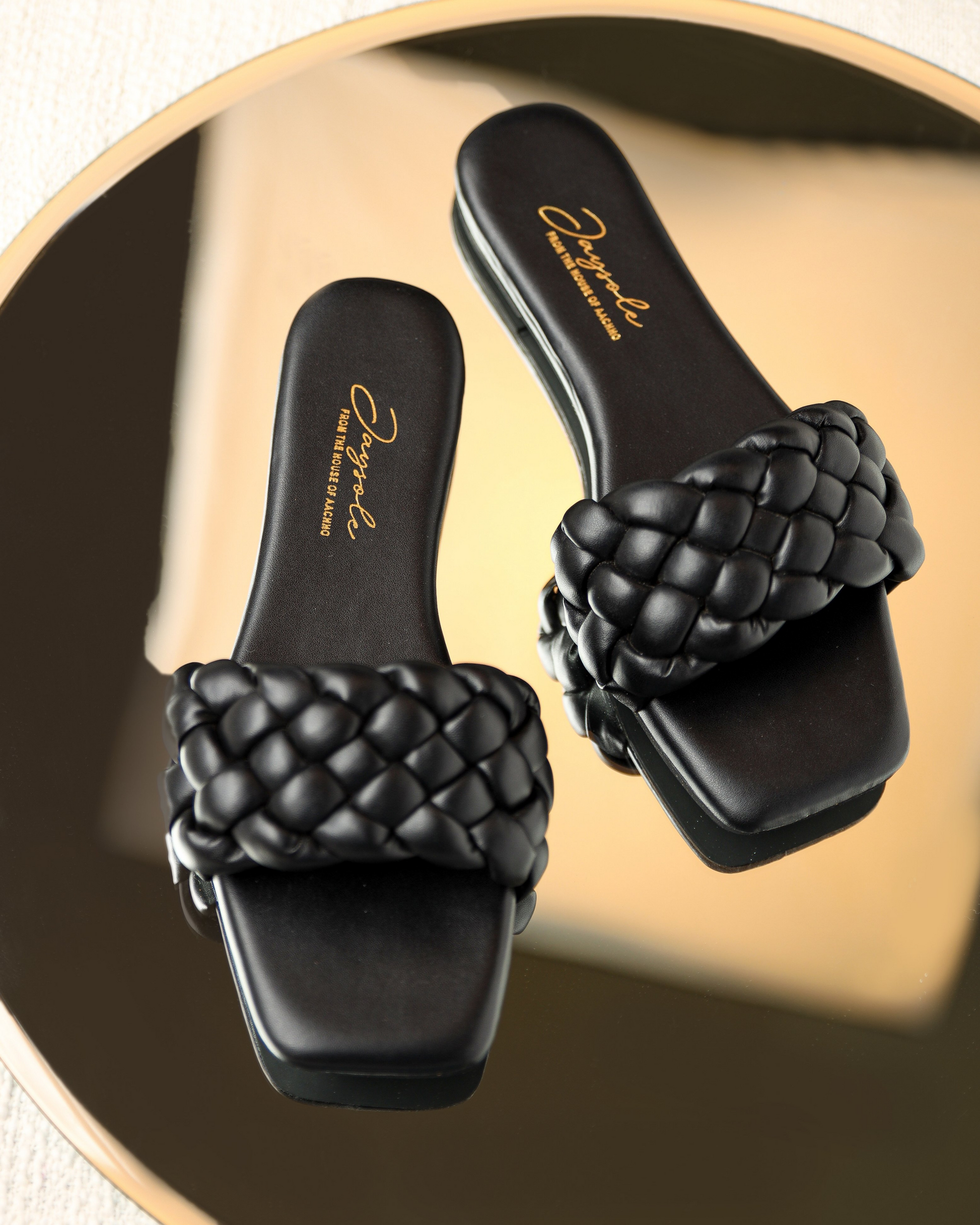 Mallard Black Braided Slides My Store