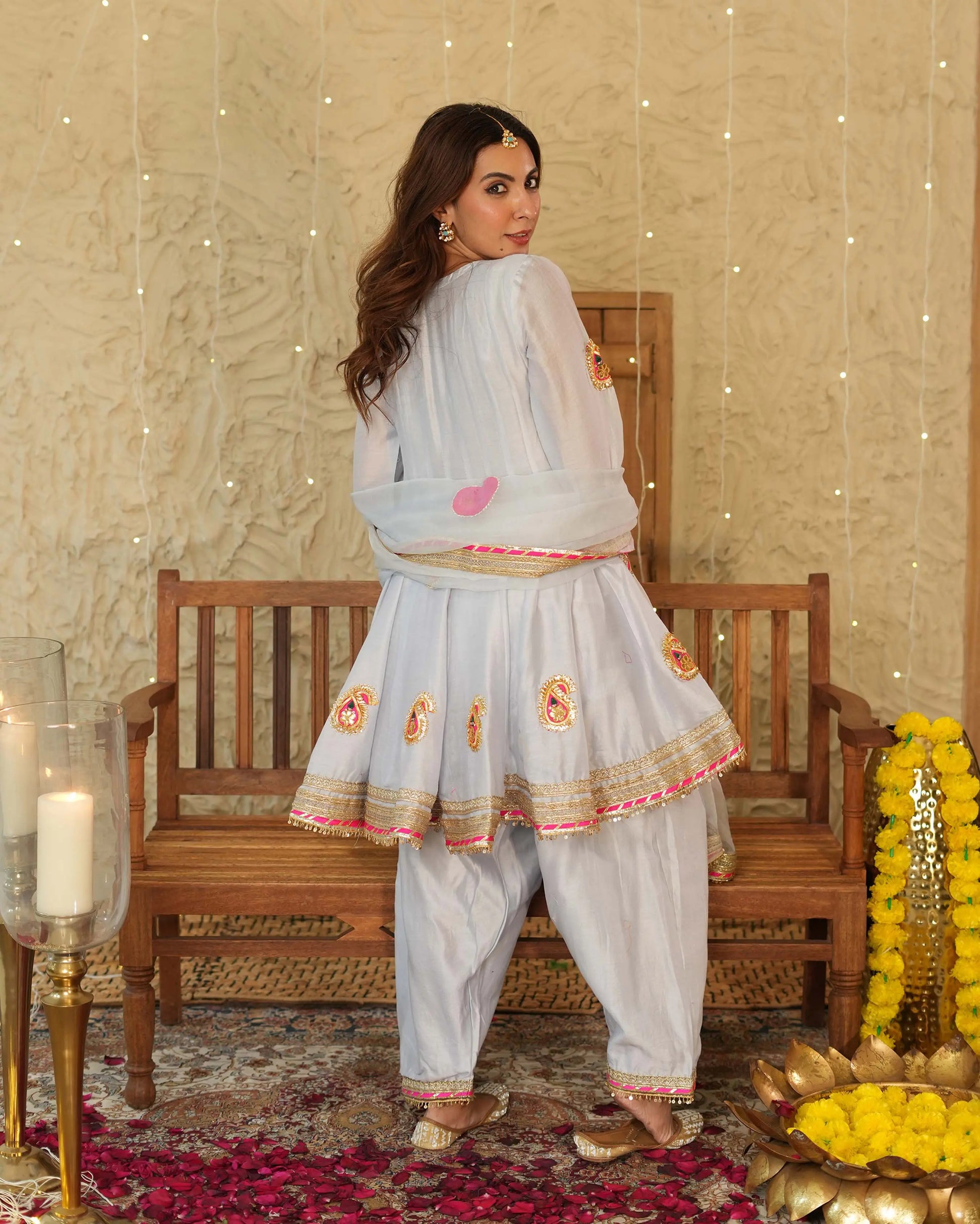 Vaani Light Blue Solid Chanderi Suit Set My Store