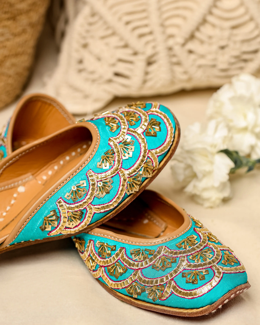 Cadet Blue Handcrafted Jutti My Store