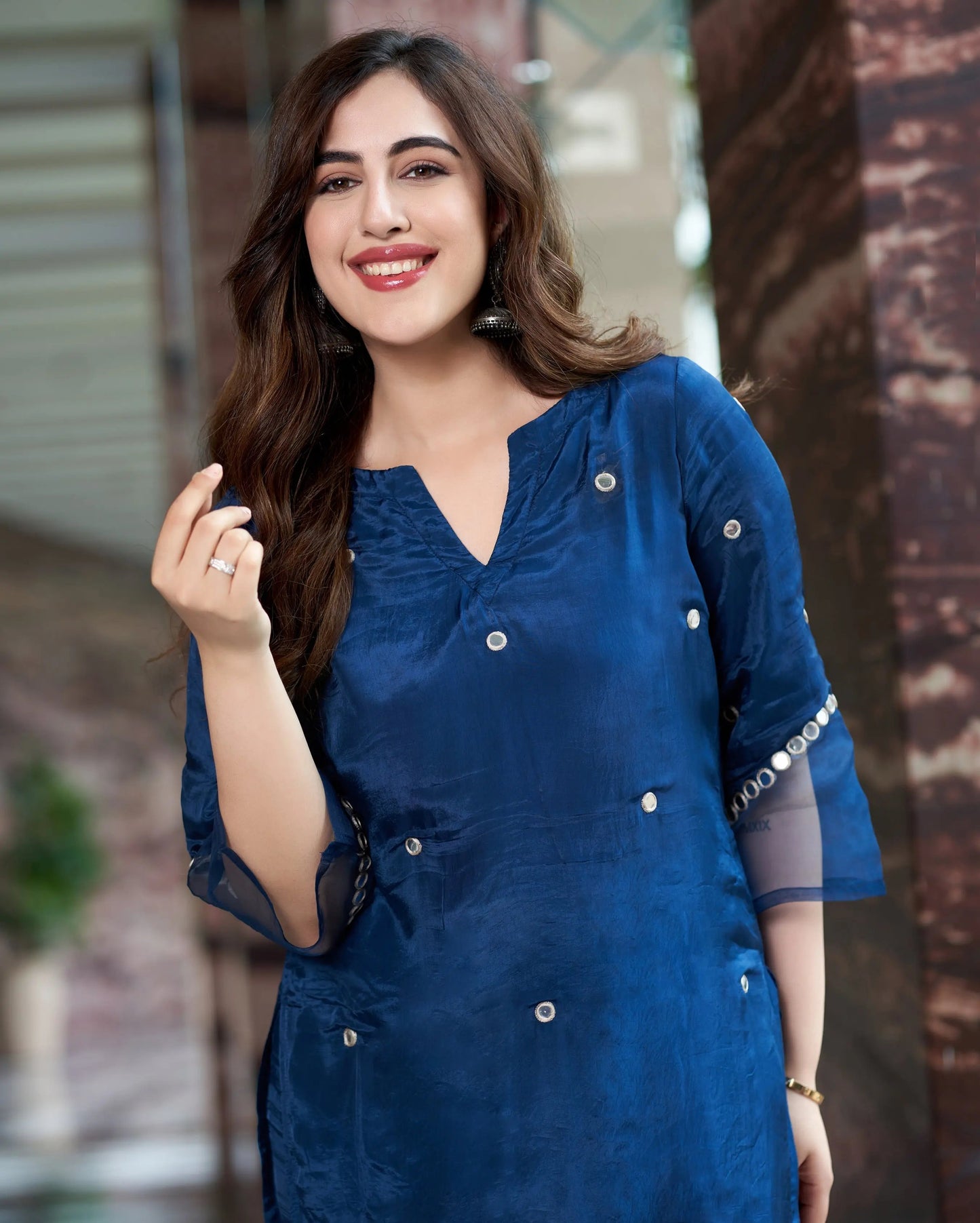 Shilp Blue Embroidered Silk Kurta Set My Store