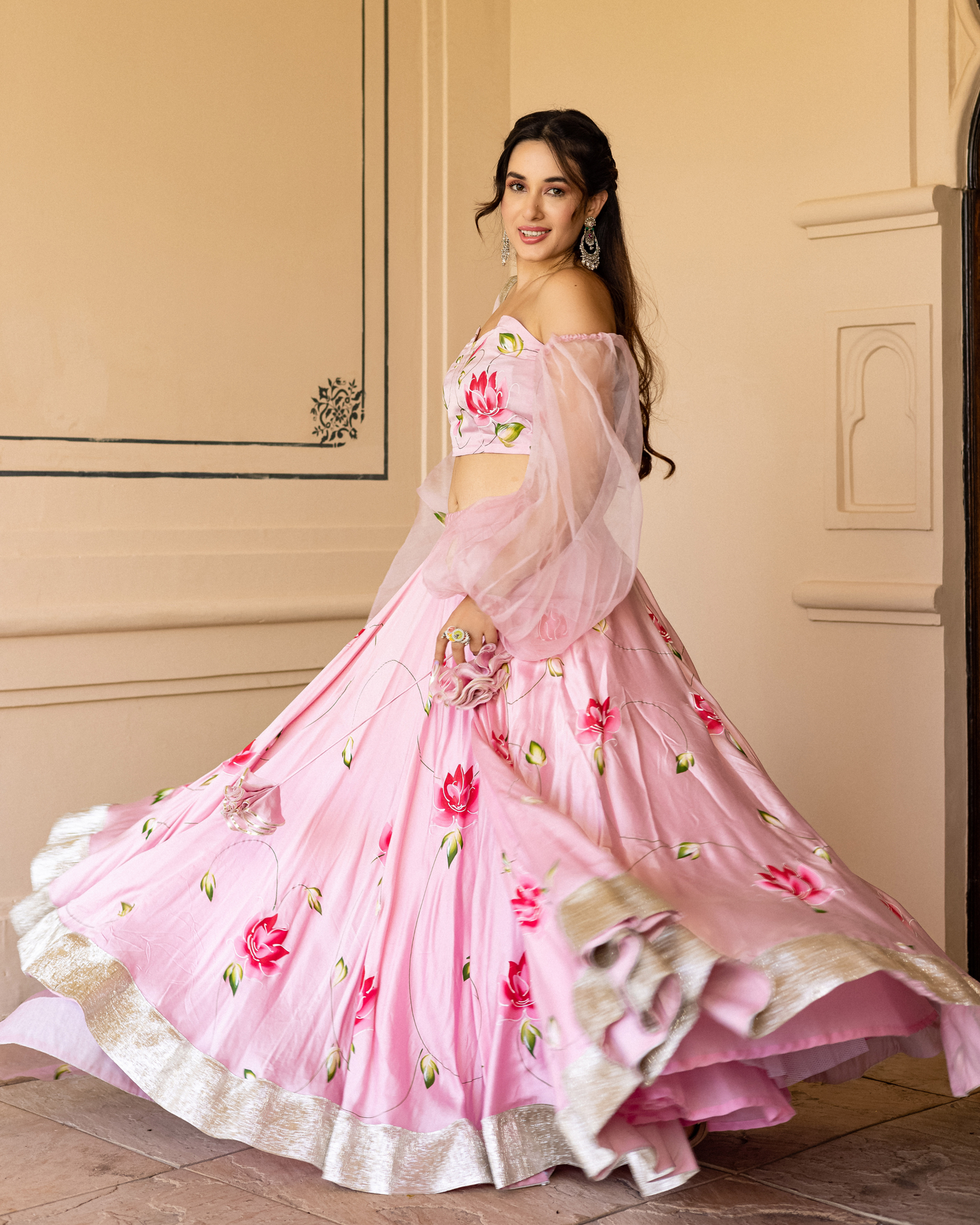 Surati Handpainted Lehenga Set My Store