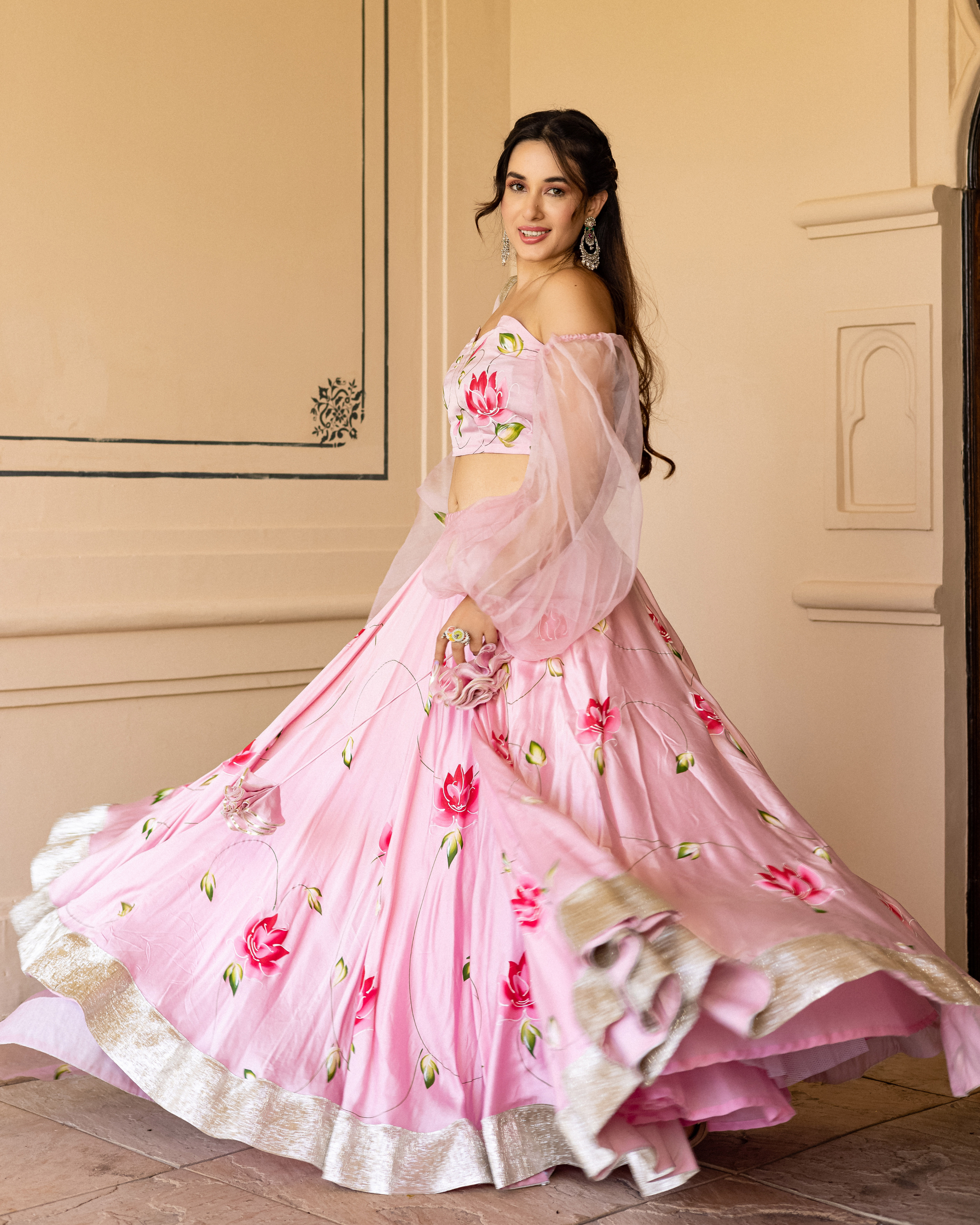 Surati Handpainted Lehenga Set My Store