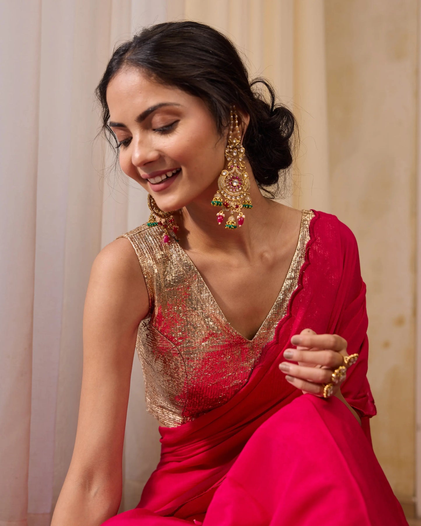 Sunshine Rose Gold Gota Blouse My Store