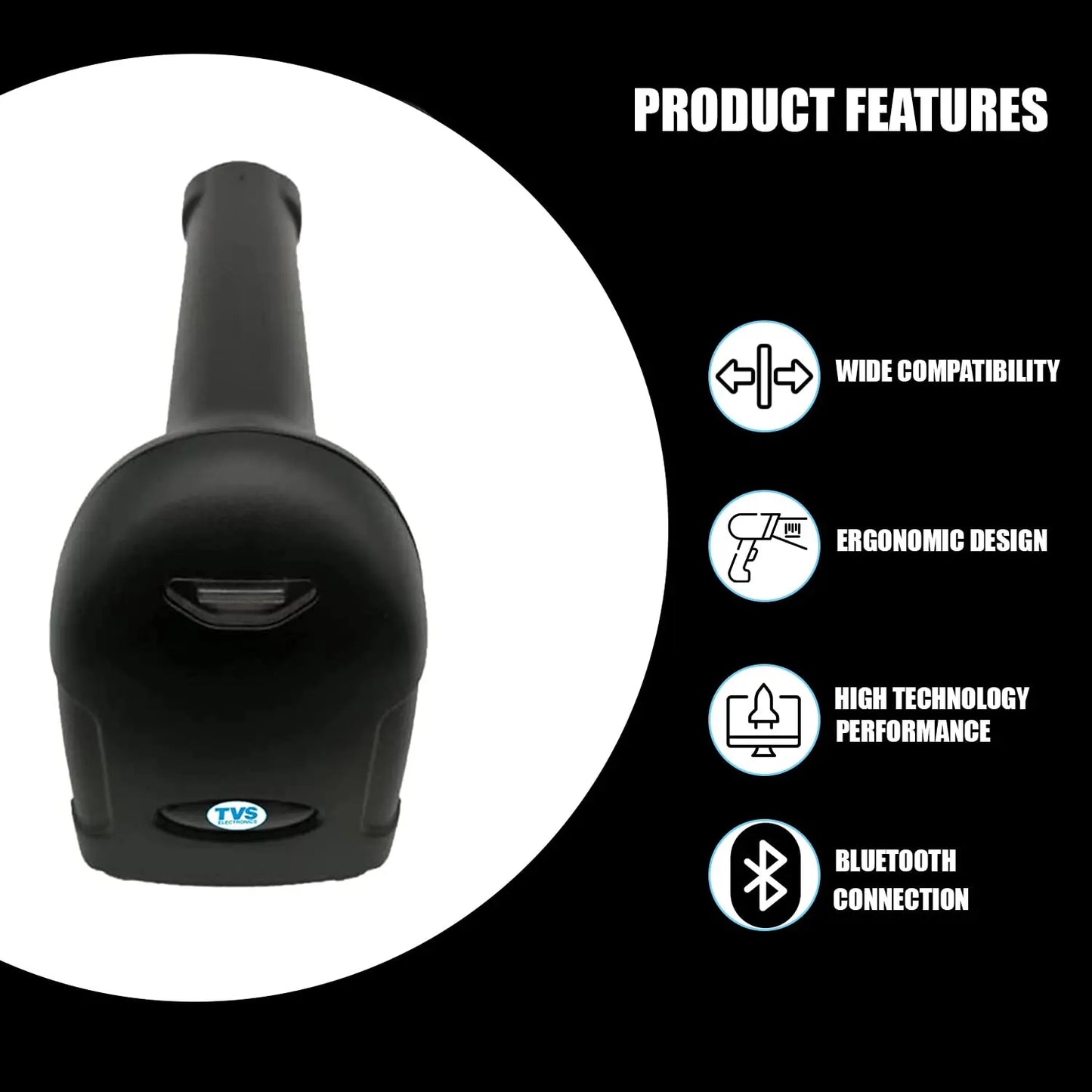 Tvs BS-i201G USB Wired Handheld Barcode Scanner 1D 2D QR Code Reader Black