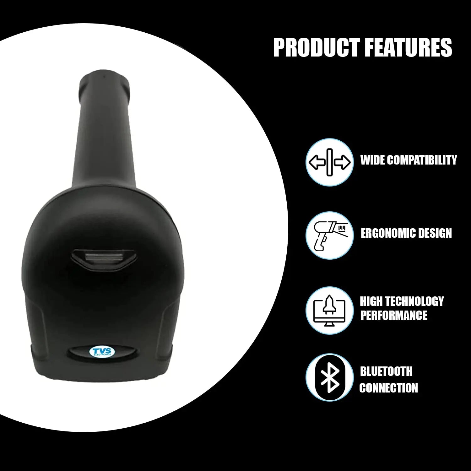 Tvs BS-i201G USB Wired Handheld Barcode Scanner 1D 2D QR Code Reader Black