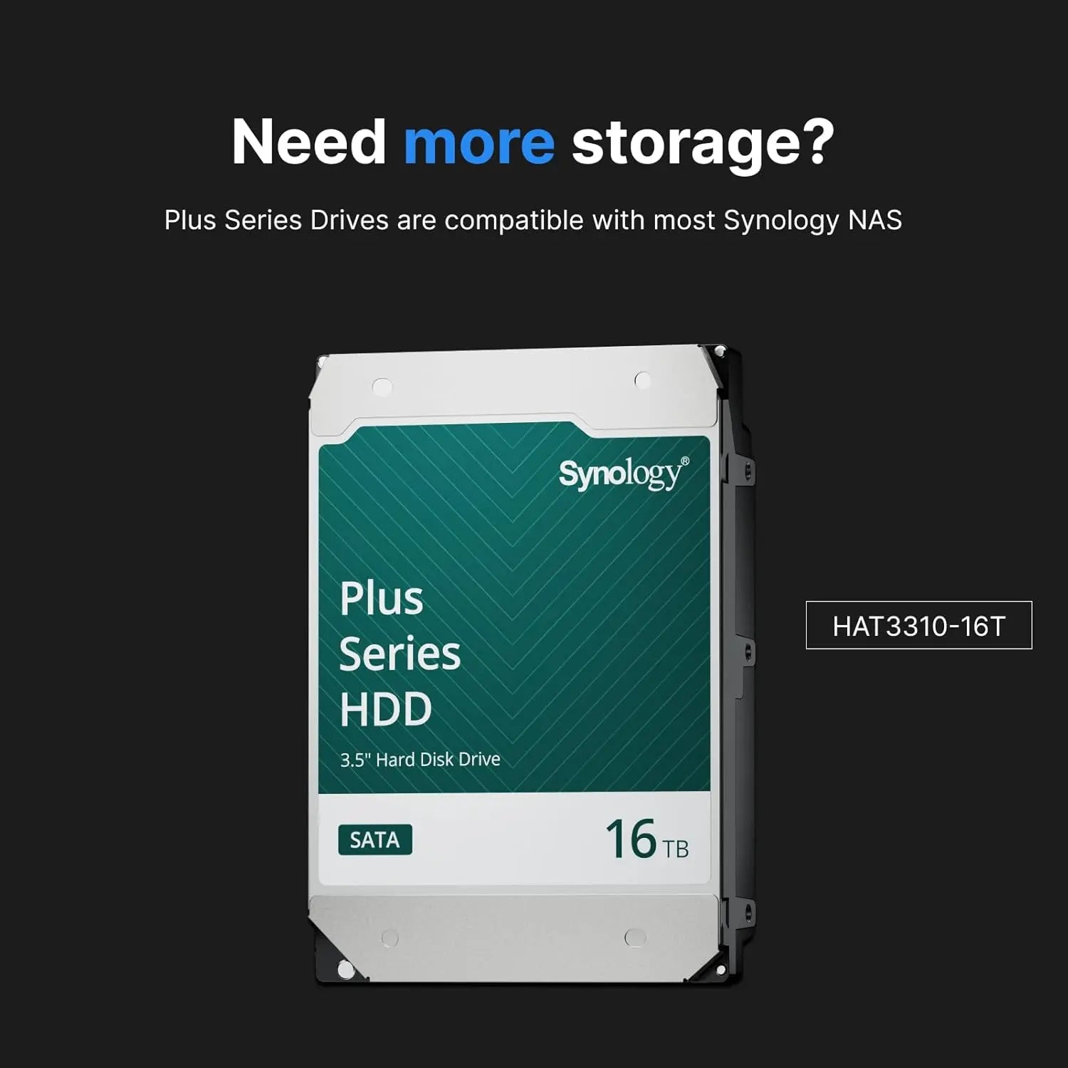 Synology Plus Series HAT3310 16TB 3.5" SATA 6Gb/s 7200RPM Internal NAS Hard Disk Drive My Store