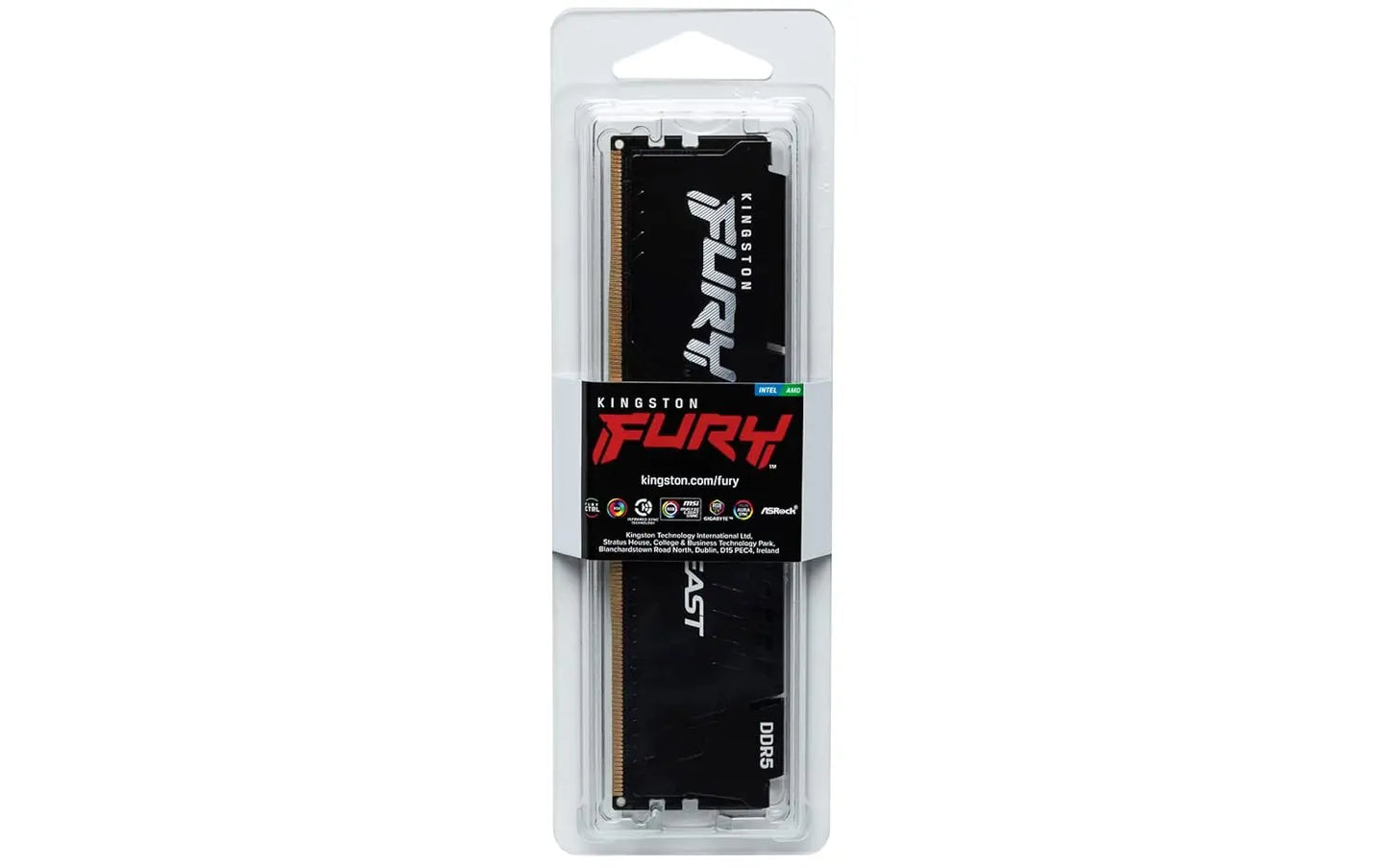 Kingston Fury Beast 16GB DDR5 RAM 5600MHz CL40 UDIMM Desktop Memory - Black