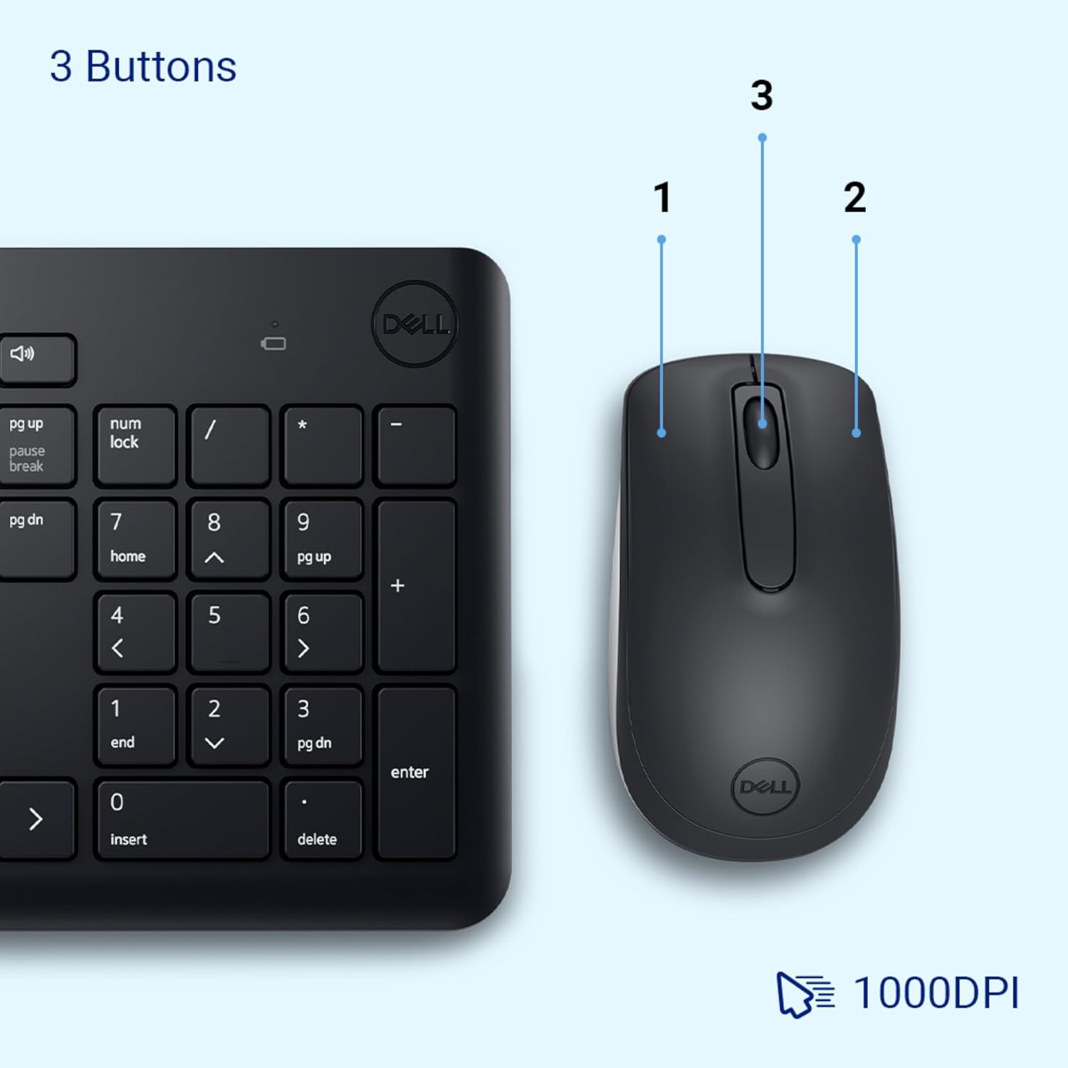 Dell Wireless Keyboard Mouse Combo KM3322W
