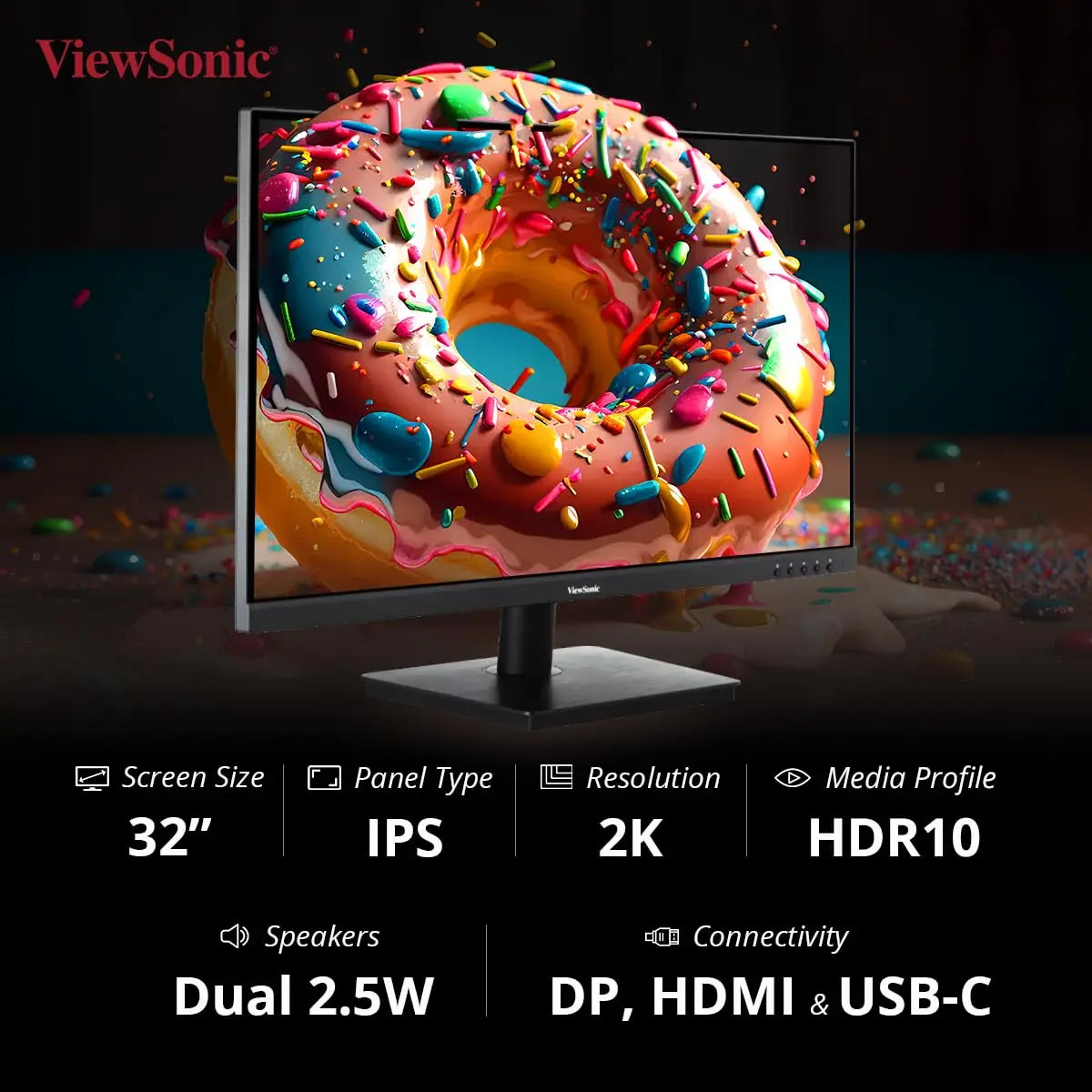 ViewSonic VA3209U-2K 32 Inch 2K QHD IPS USB Type-C Monitor with Speakers My Store