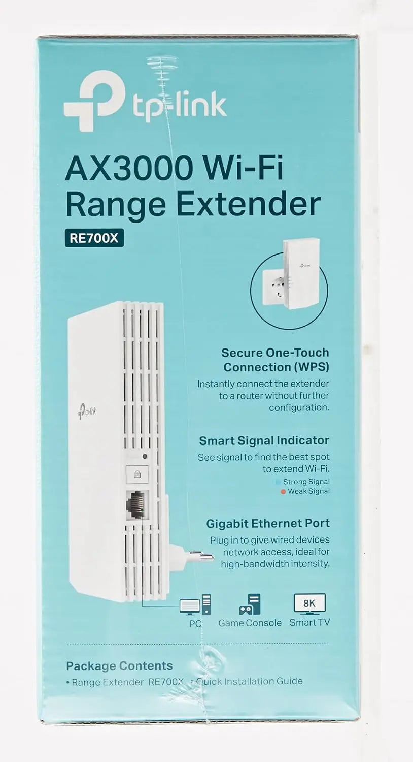 TP-Link AX3000 Mesh Dual Band Wi-Fi 6 Range Extender RE700X