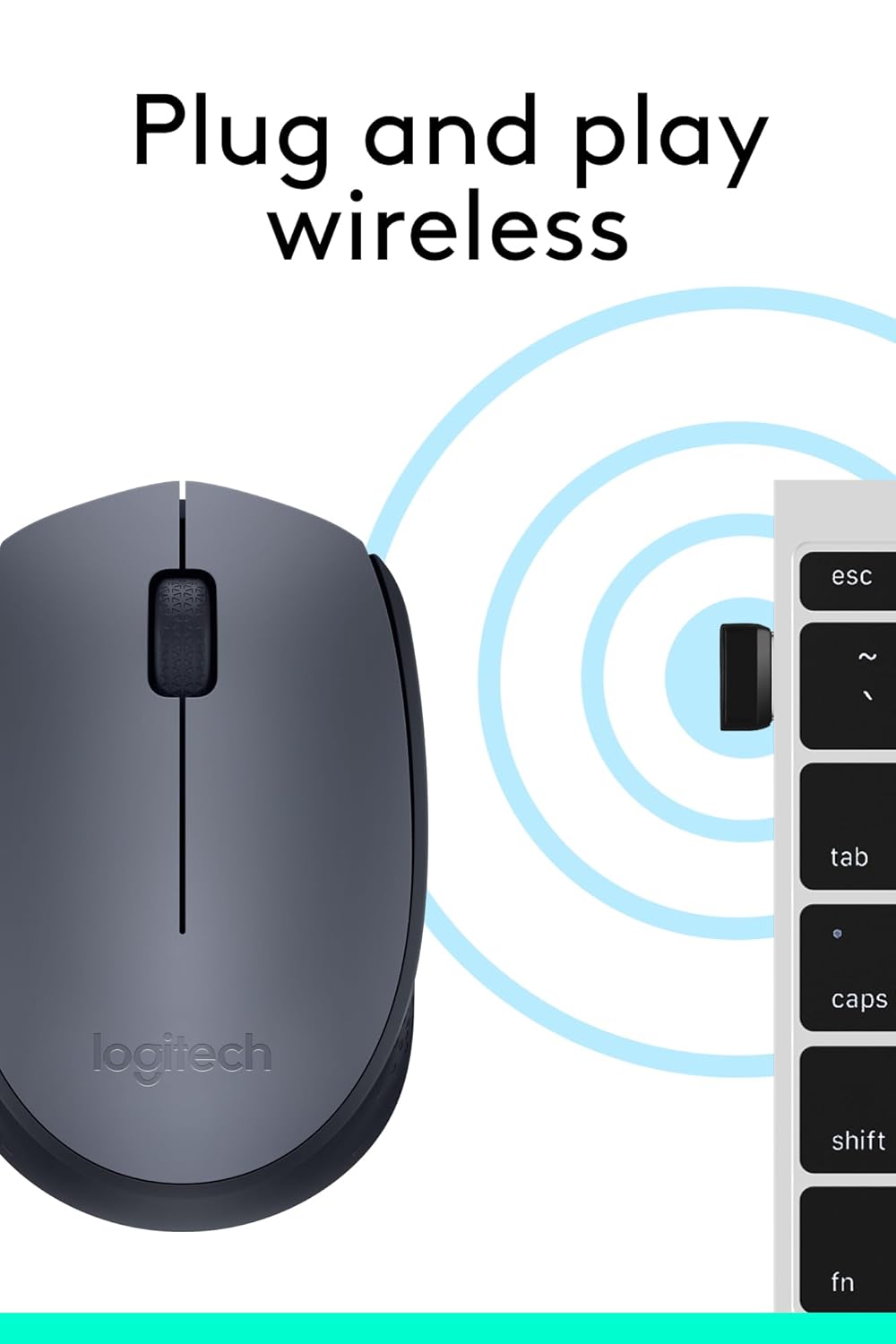 Logitech M170 Wireless Mouse - Grey