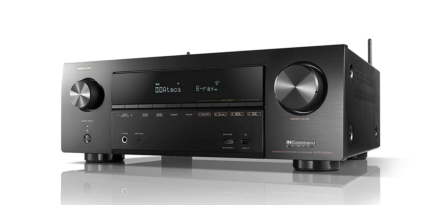 Denon AVR-X1600H 4K Ultra HD 175W 7.2 CH AV Receiver with Amazon Alexa Voice Control Compatibility