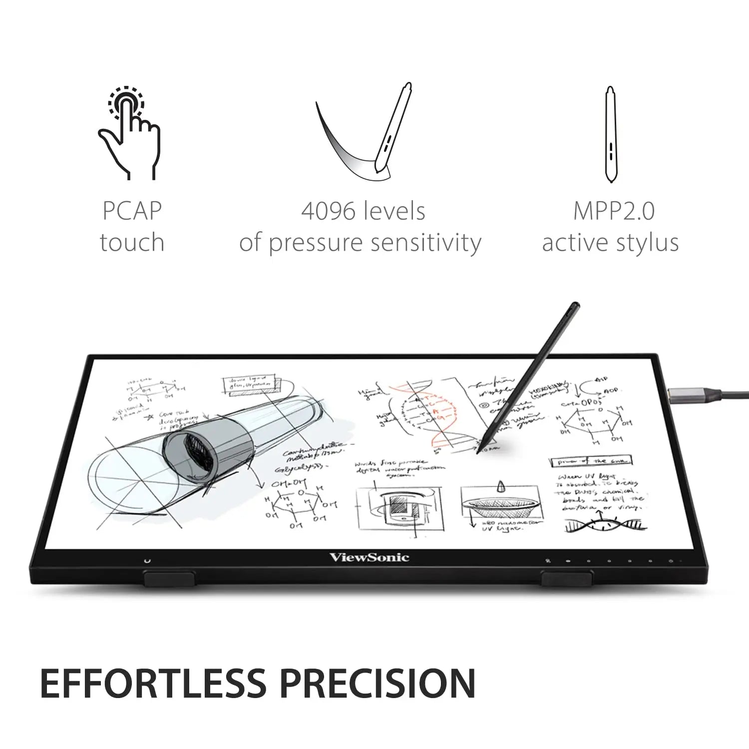 ViewSonic ID2456 24 Inch Touch Display Monitor with MPP 2.0 Active Stylus Pen My Store
