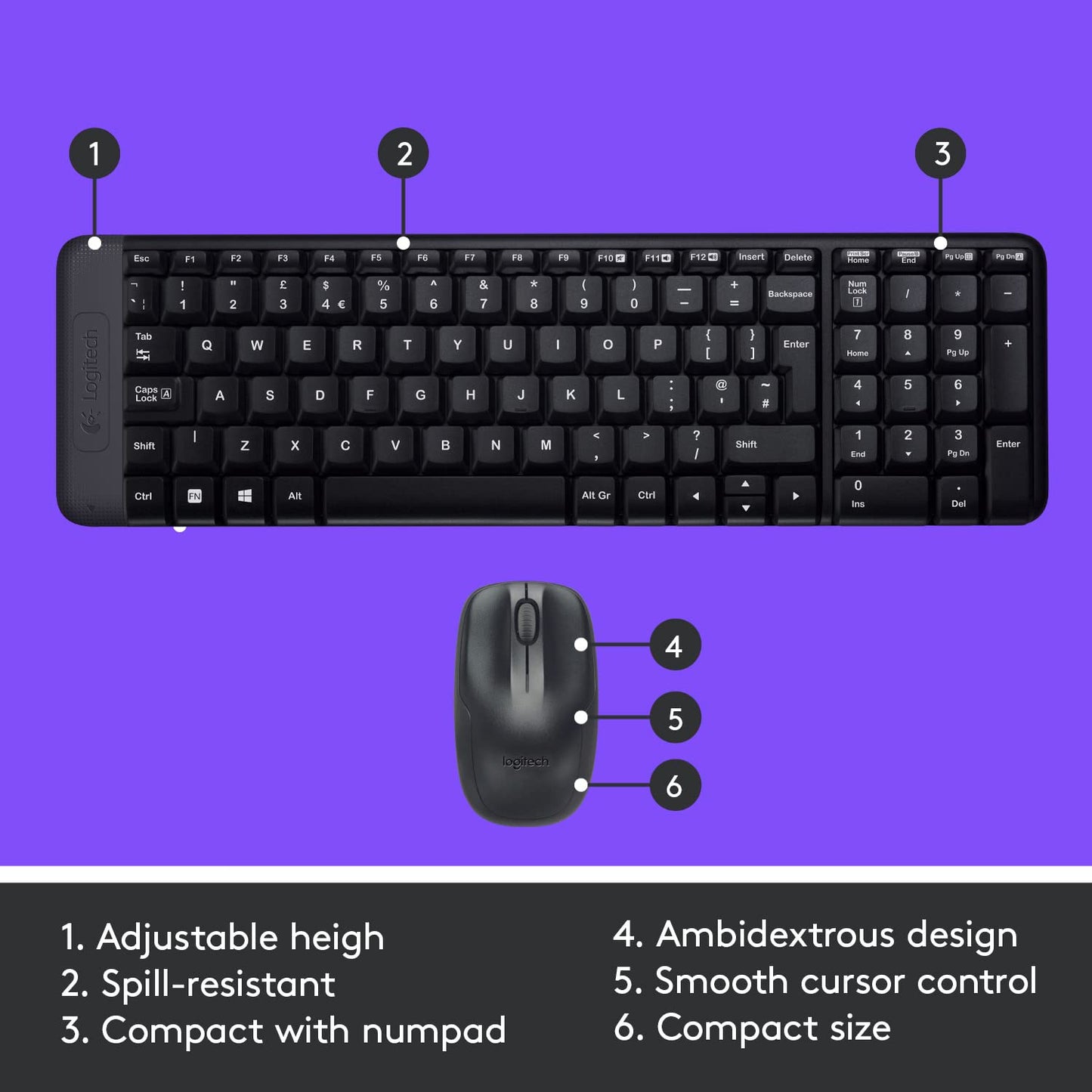Logitech MK220 Wireless Keyboard and Mouse Combo