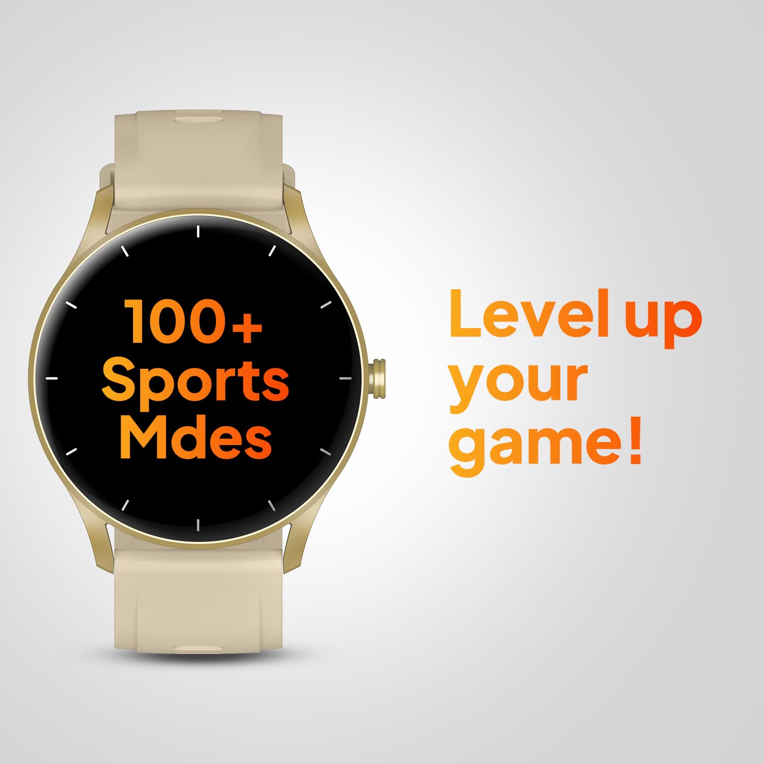 Fire-Boltt Rocket SmartWatch ‎BSW093 1.3" Bluetooth Calling Smartwatch with AI Voice Assistant, 100+ Sports Modes, 360 Health Suite Champagne Gold