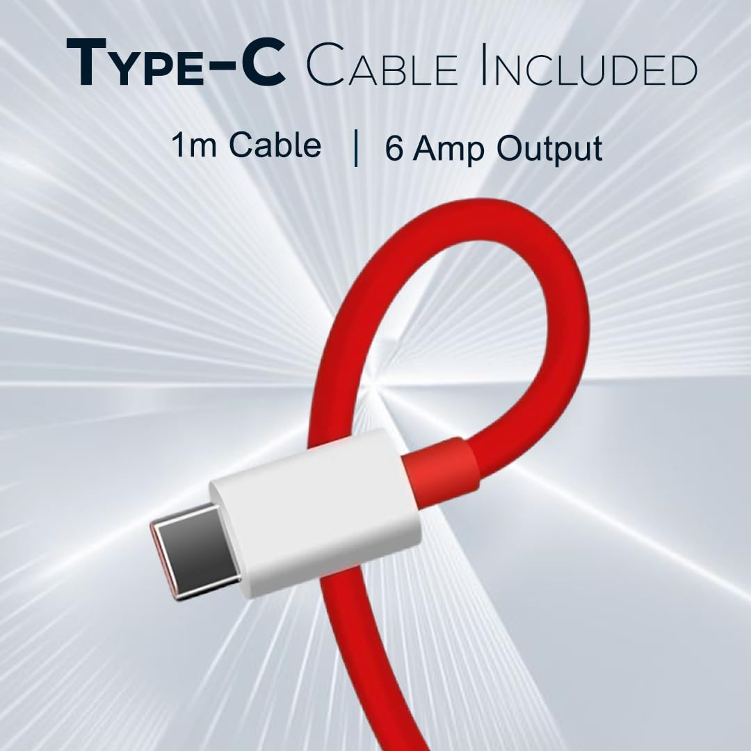 Tempt Turbo 65W Type C Fast Charger with Type C Cable