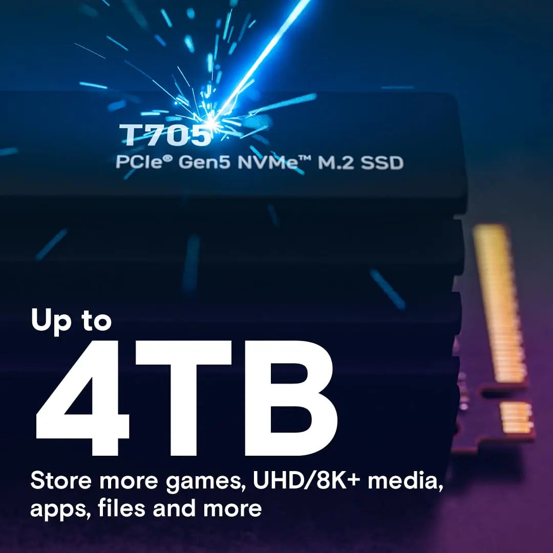 Crucial T705 2TB PCIe Gen5 NVMe M.2 2280 Internal Solid State Drive with Heatsink My Store