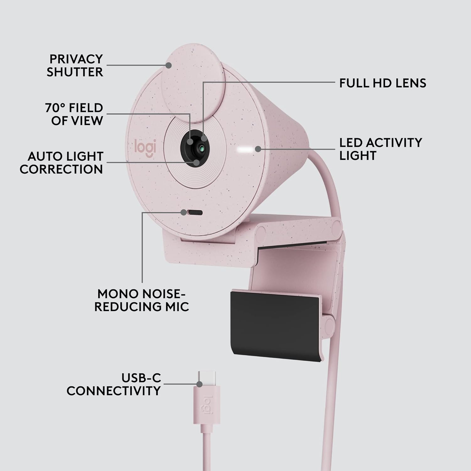 Logitech Webcam Brio 300 Rose