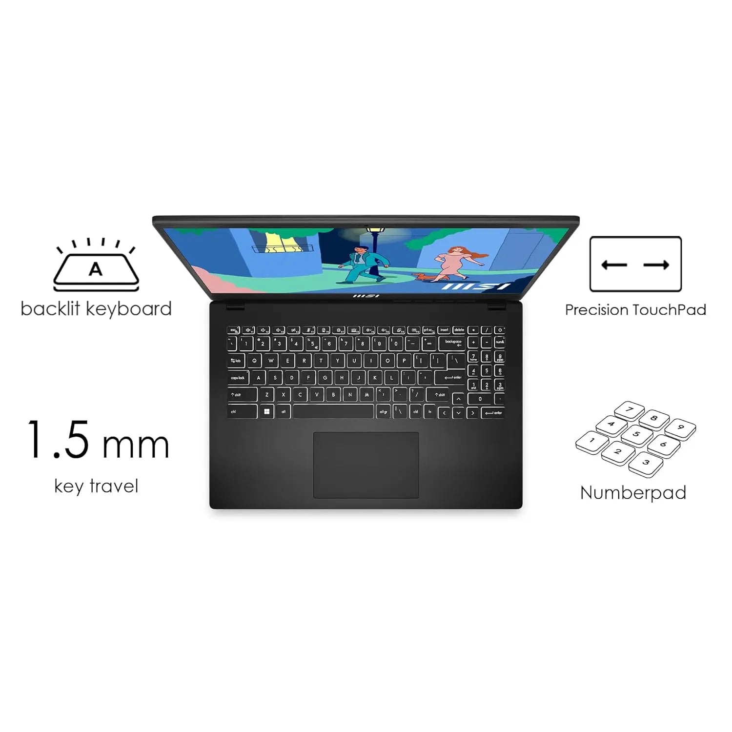 MSI Modern 15 Laptop B7M-445IN 7th Gen AMD Ryzen 5 Processor/16GB RAM/512GB SSD/Win11/Microsoft Office Home & Student 2021/AMD Radeon Graphic Card/Screen Inch 15.6/Classic Black