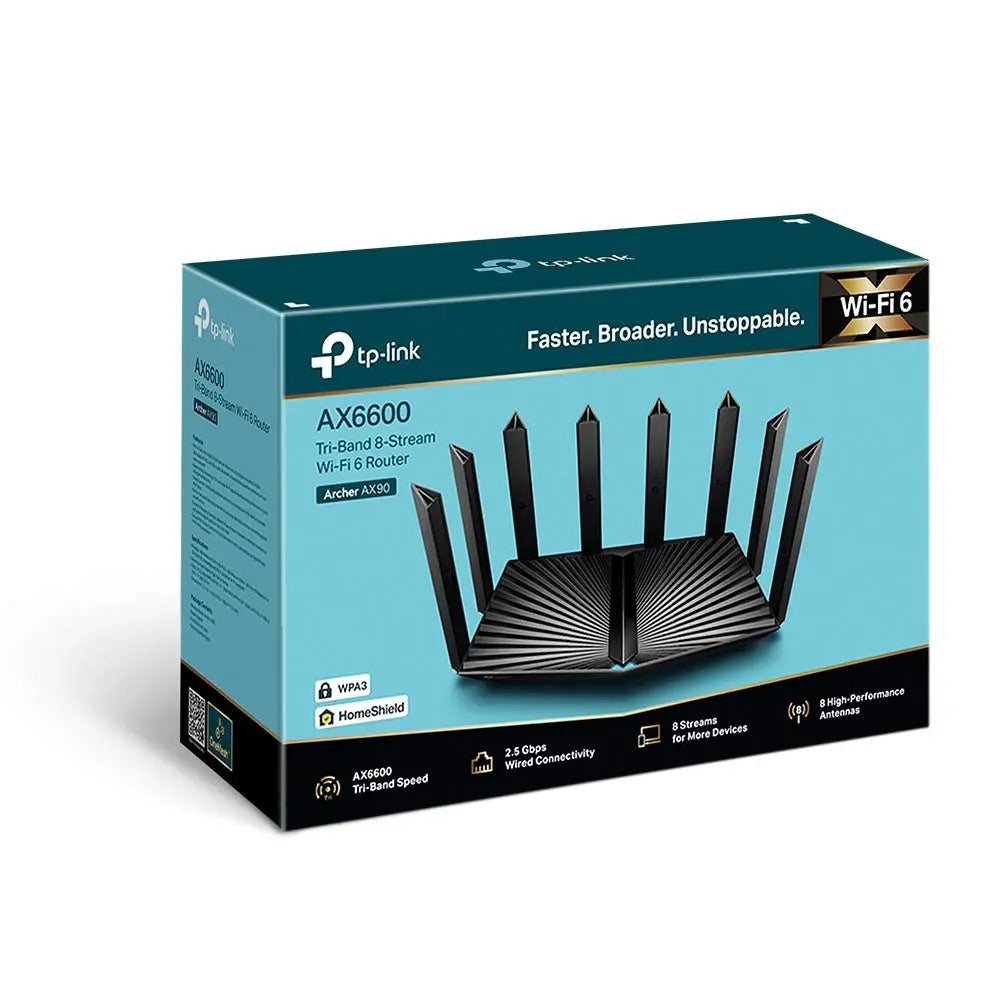 TP-Link Archer AX90 AX6600 Tri-Band Gigabit Wi-Fi 6 Wireless WiFi Router