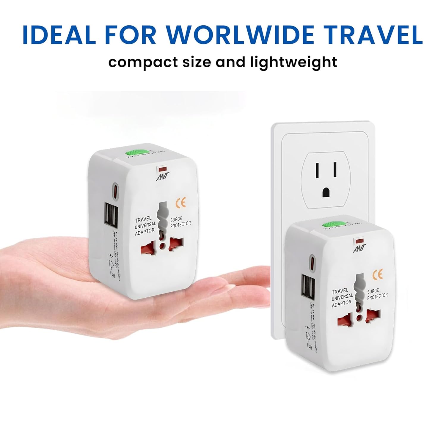 Ant International Power Plug USB To Type-C Amigo 201 (White