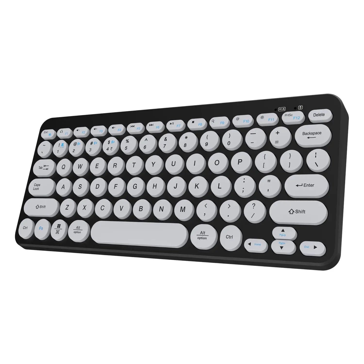 Amkette Optimus BT 4 in 1 Multi Device Wireless Keyboard Bluetooth Access for Windows, MacOs, Android and iOS, Dual OS Layout Black