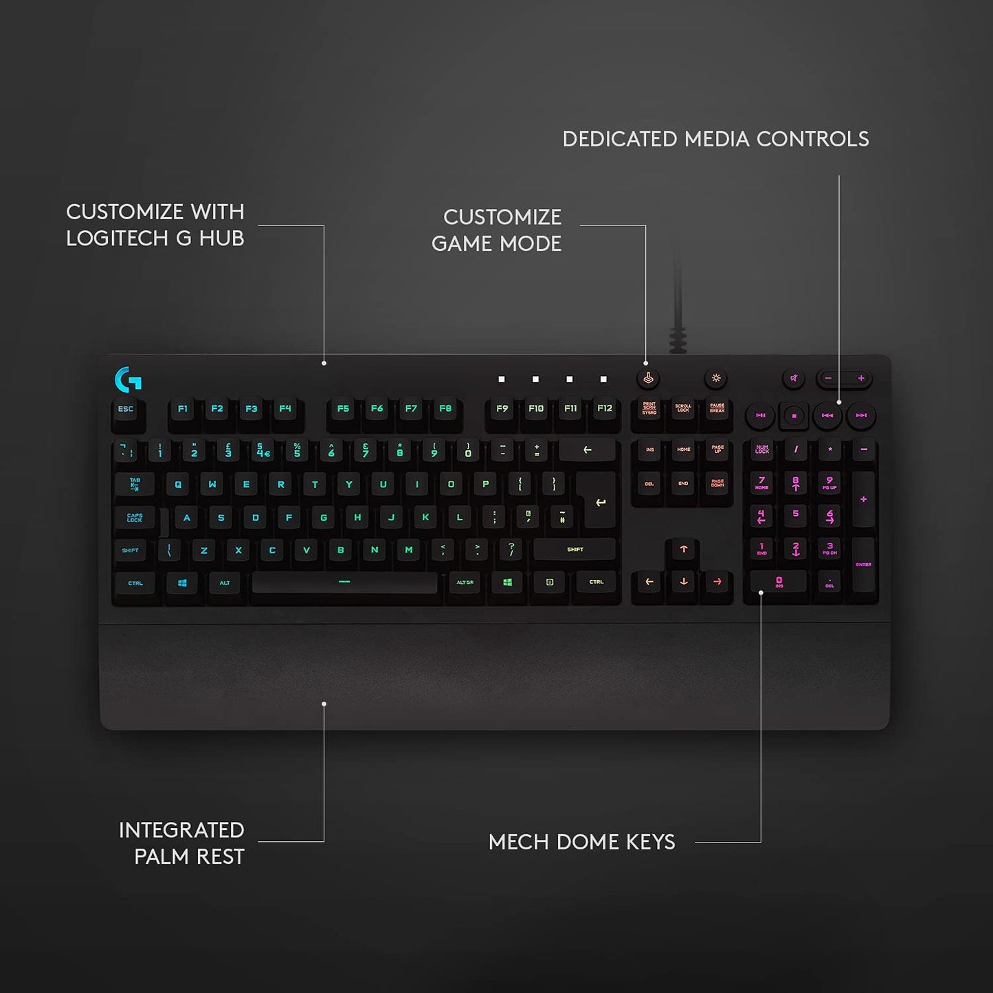 Logitech G213 PRODIGY RGB Gaming Keyboard Black