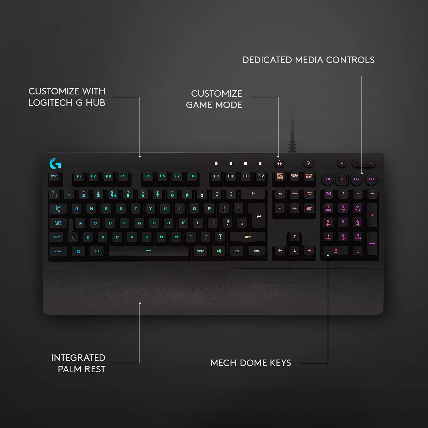 Logitech G213 PRODIGY RGB Gaming Keyboard Black