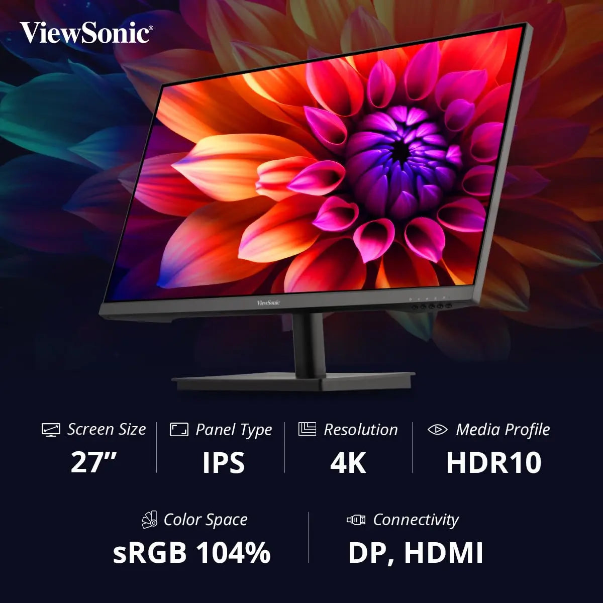 ViewSonic VA2762-4K 27" 60Hz HDR10 2160p 4K UHD IPS Panel Monitor My Store