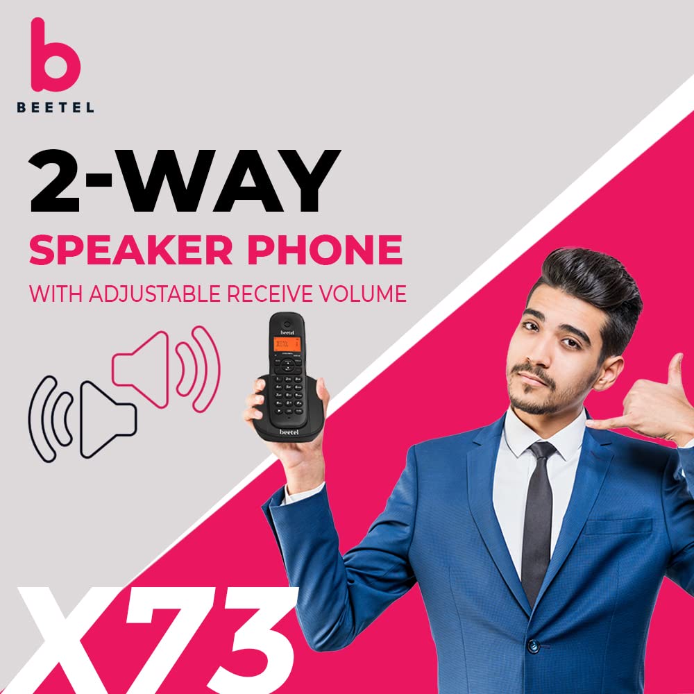 Beetel X-73 Cordless Landline Phone  Black